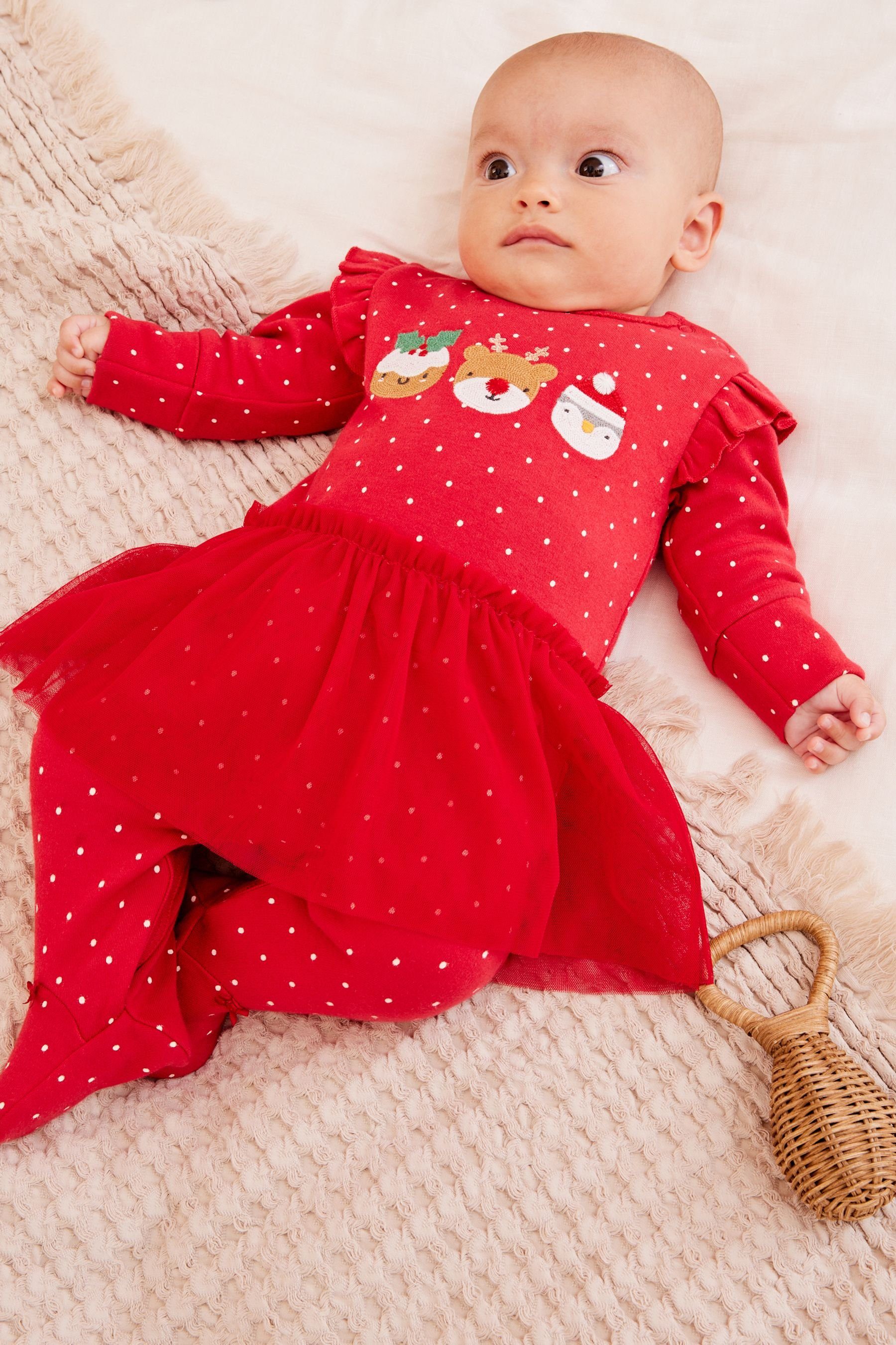 und Baby-Schlafanzug mit Next Tutu Weihnachtsmotiv Schlafoverall (1-tlg)