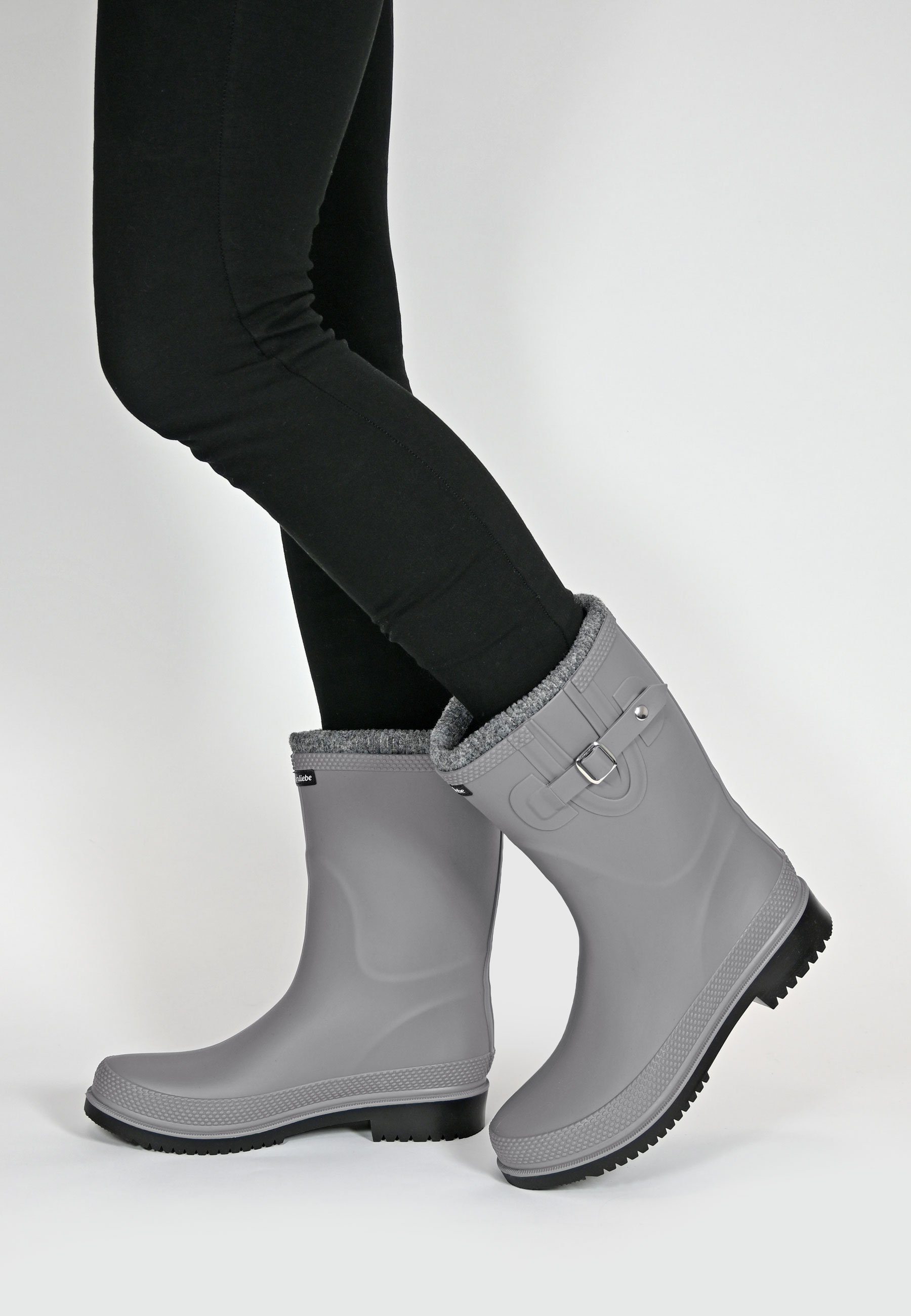 Regenliebe Pfütze-W Gummistiefel Halbschaft Regenstiefel mit Warmfutterstrumpf