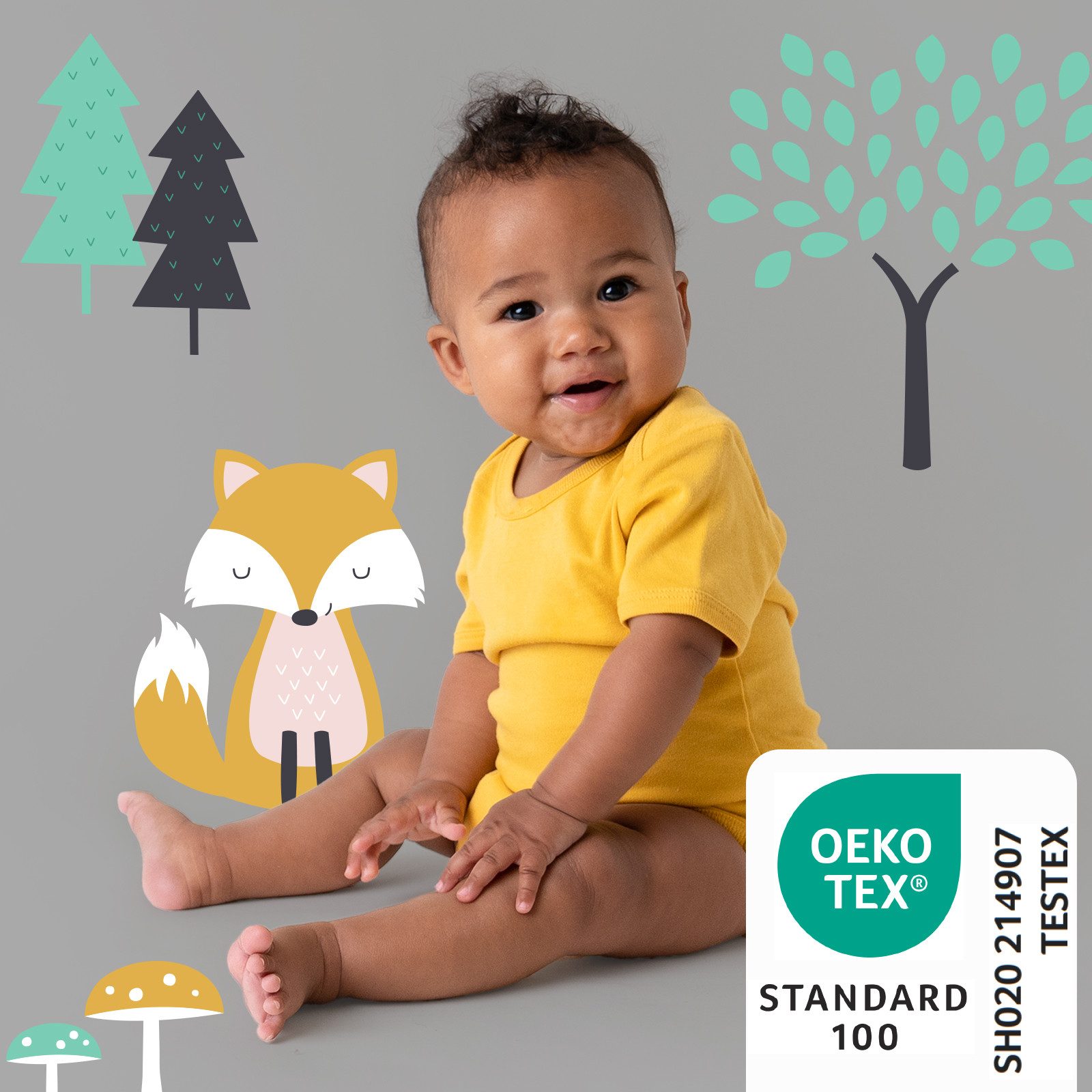 Schlummersack Kurzarmbody Bio Baby-Bodys kurzarm 5er-Pack OEKO-TEX zertifiziert