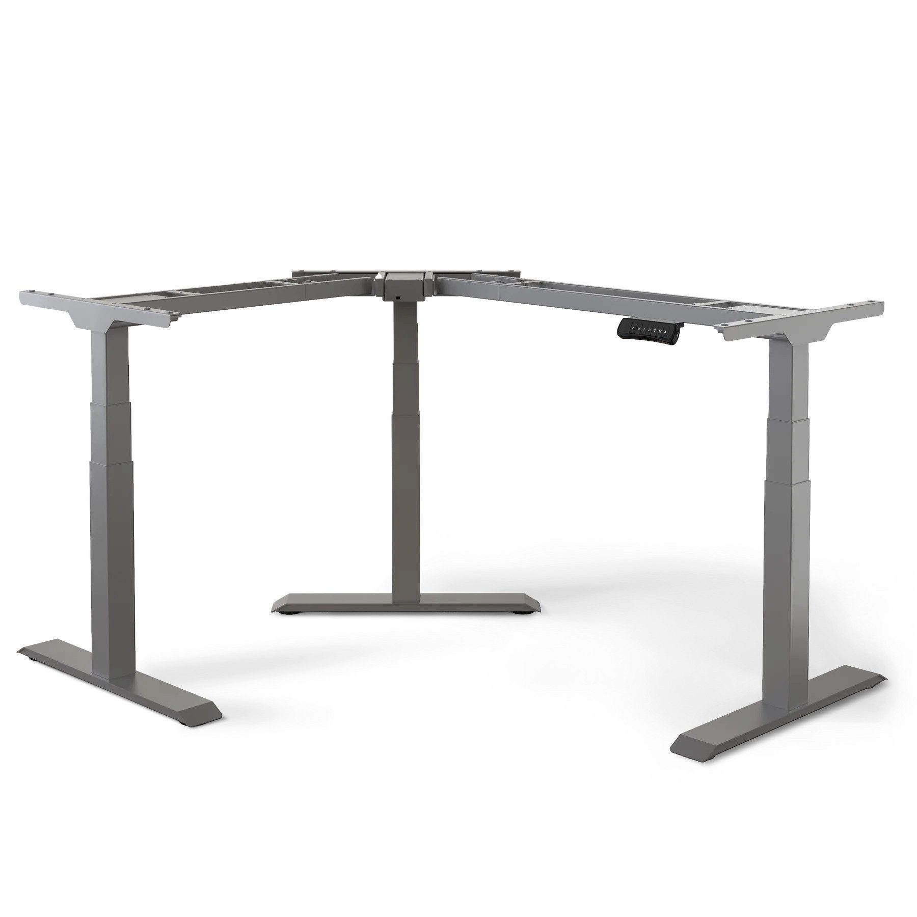 DESKSPACE Tischgestell Corner Elektrisch Höhenverstellbarer Eckschreibtisch Gestell (Gestell inklusive Bedieneinheit und Montagematerial), ergonomisches Steh-Sitz-System, programmierbare Höhen
