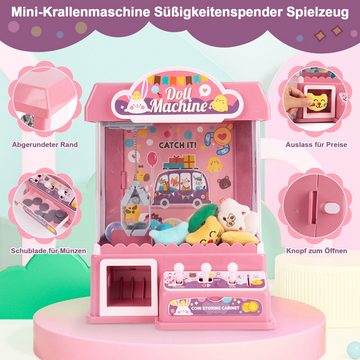 LBLA Spieltisch Mini Greifmaschine für Kinder, Münzgesteuerte Claw Machine für Süßigkeiten und Stofftiere