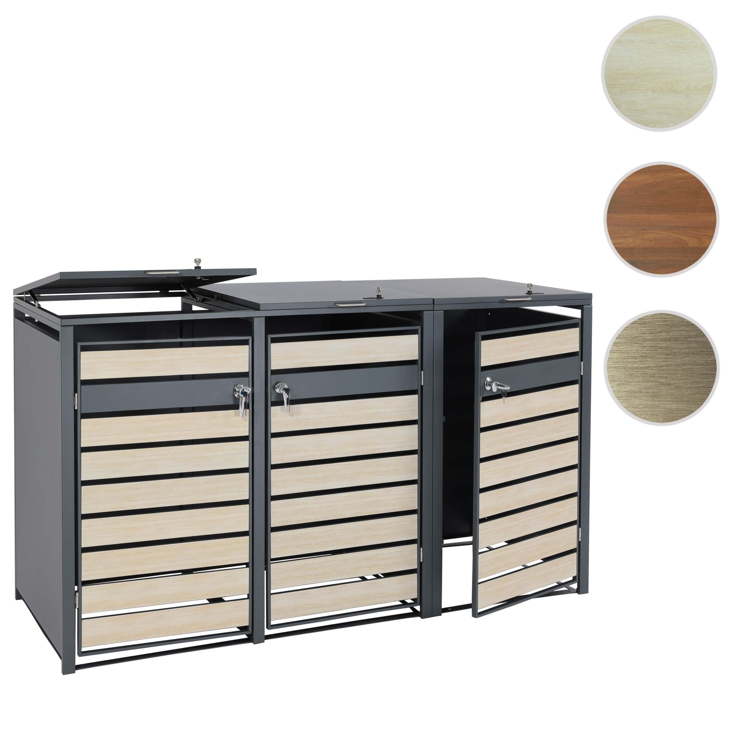 MCW Mülltonnenbox MCW-J81-3 (3 St), Für drei Mülltonnen mit 80 bis 240 Liter Fassungsvermögenerweiterbar