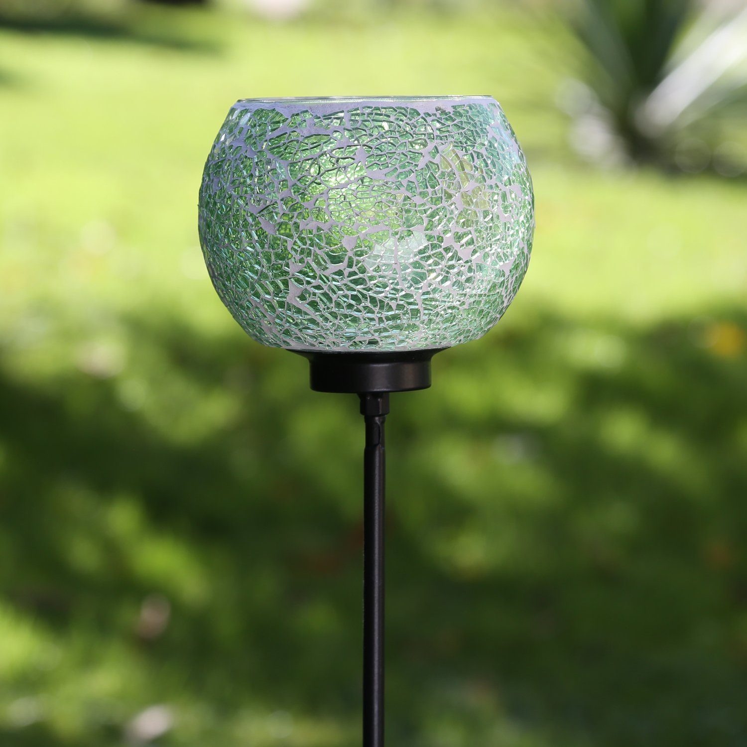MARELIDA Windlicht Windlicht Teelichthalter Deko Mosaik Gartenstecker Gartenstab grün (1 St)