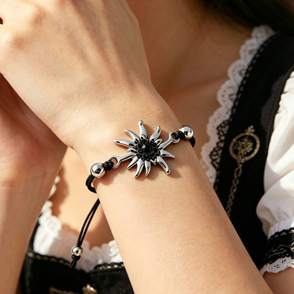 Bomiclss Armband Münchner Oktoberfest-Armband, Edelweiß-Armband, geeignet für Damen und Mädchen zu traditionellen Trachten-Outfits – Bild 2 von 5