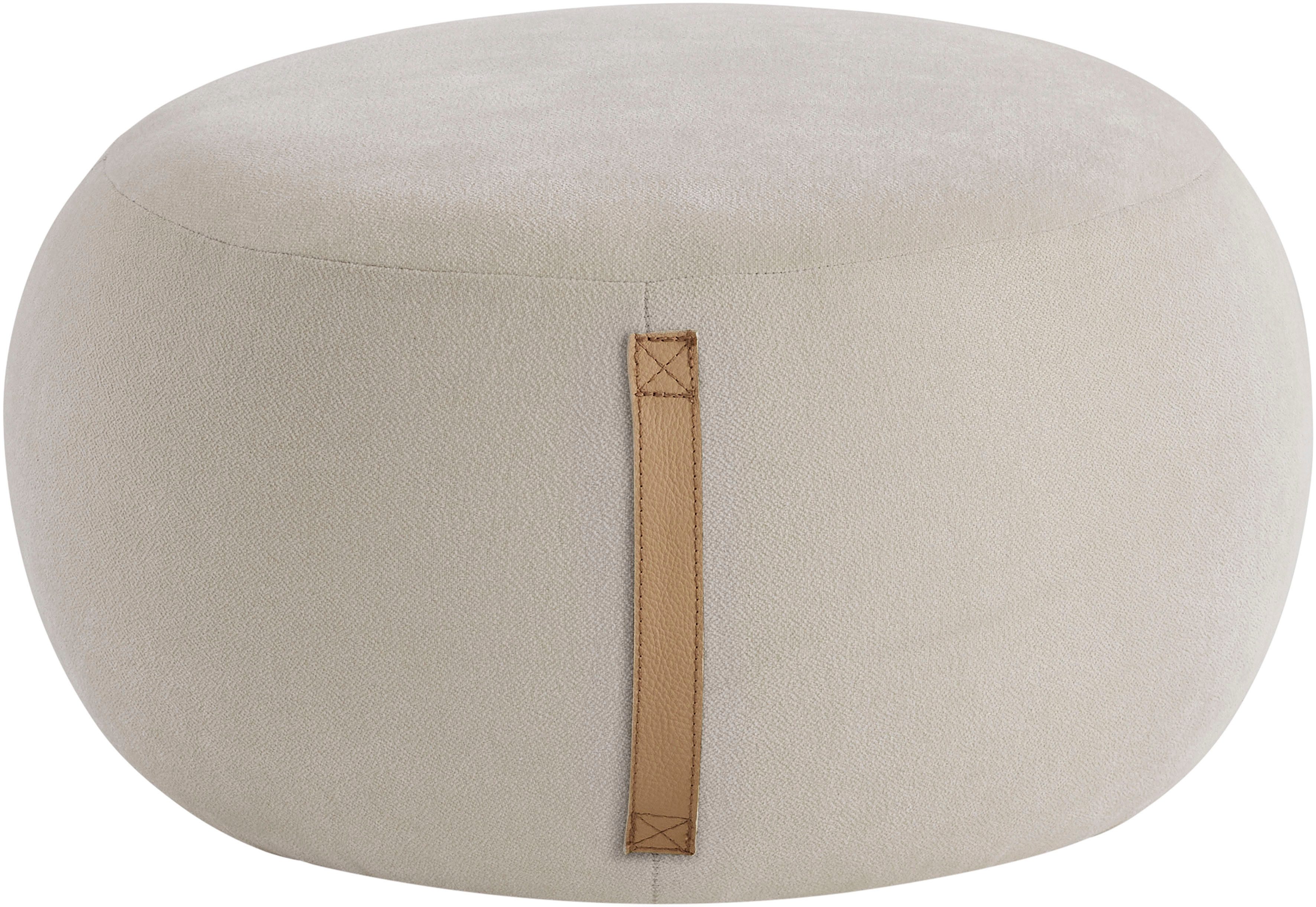 s.Oliver Hocker Finnian, moderner Designhocker mit Lederriemen, softes Design, hochwertig, zum Wohlfühlen in Luxus-Microfaser/Struktur oder in Bouclé. Reduzierter Preis € 169,99. Unverbindliche Preisempfehlung € 299,99