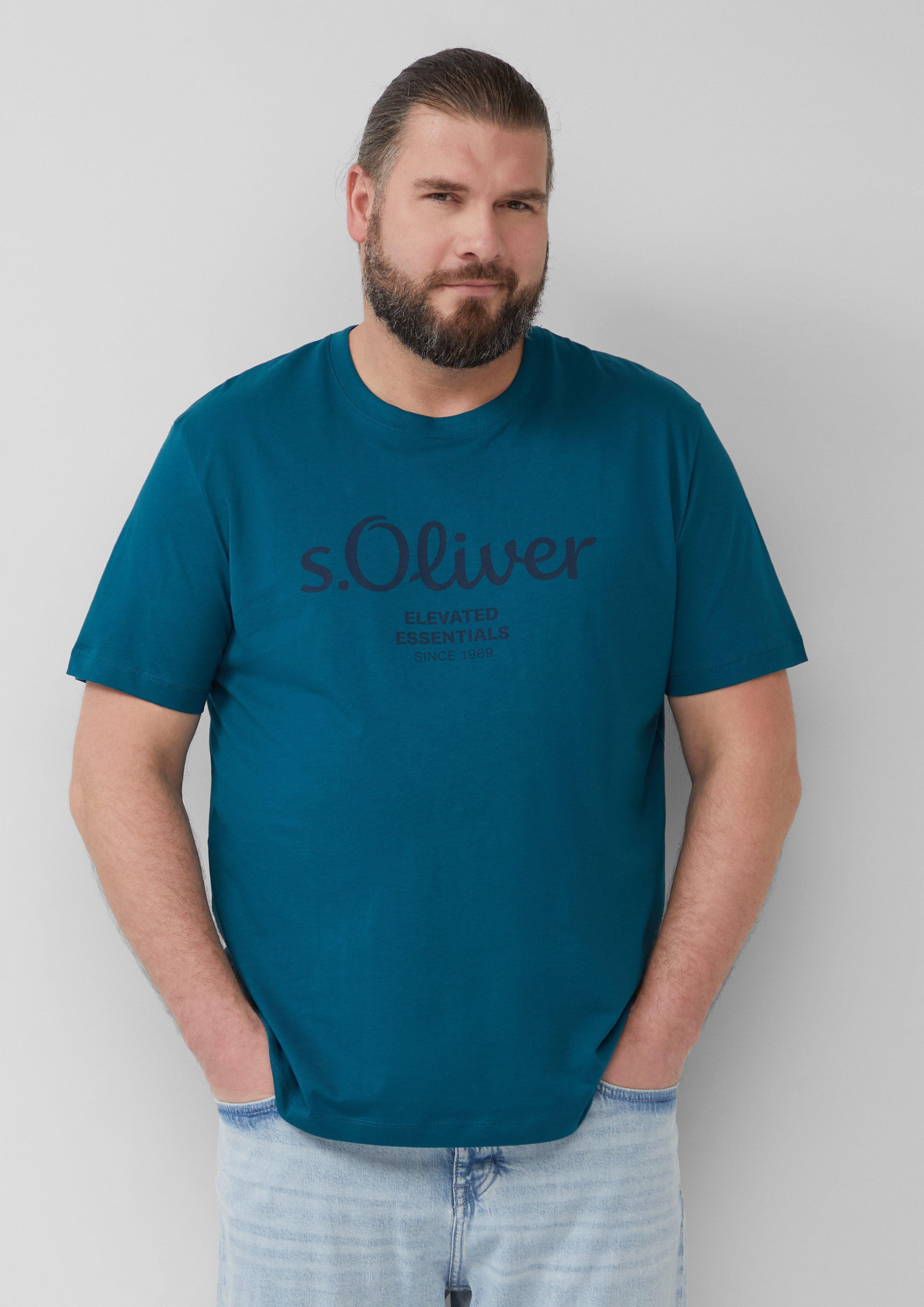 s.Oliver Kurzarmshirt Baumwoll-T-Shirt mit Logo-Print günstig online kaufen
