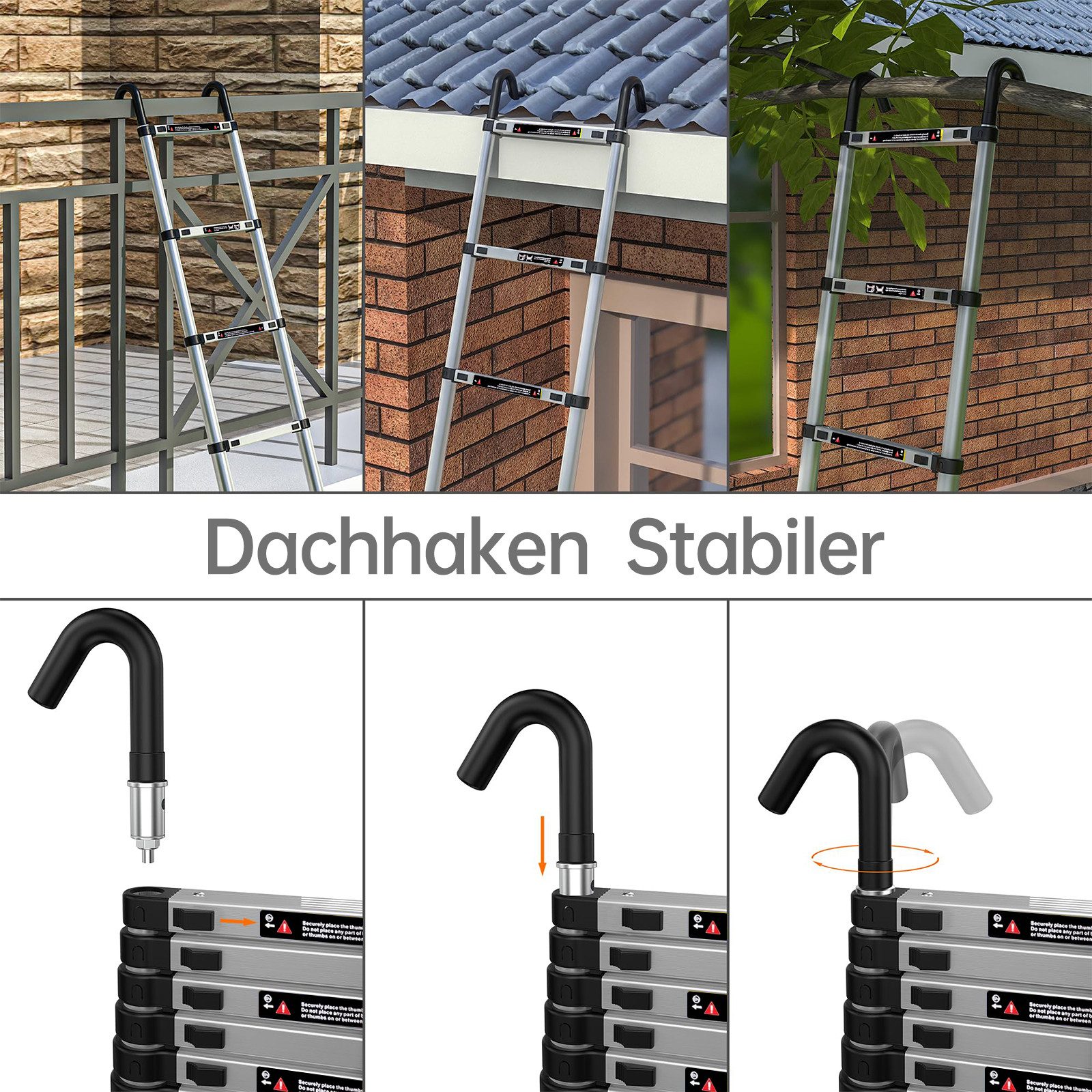 Bundviel Bockleiter Mehrzweckleiter Teleskopleiter Klappleiter Stehleiter Leiter 150 kg