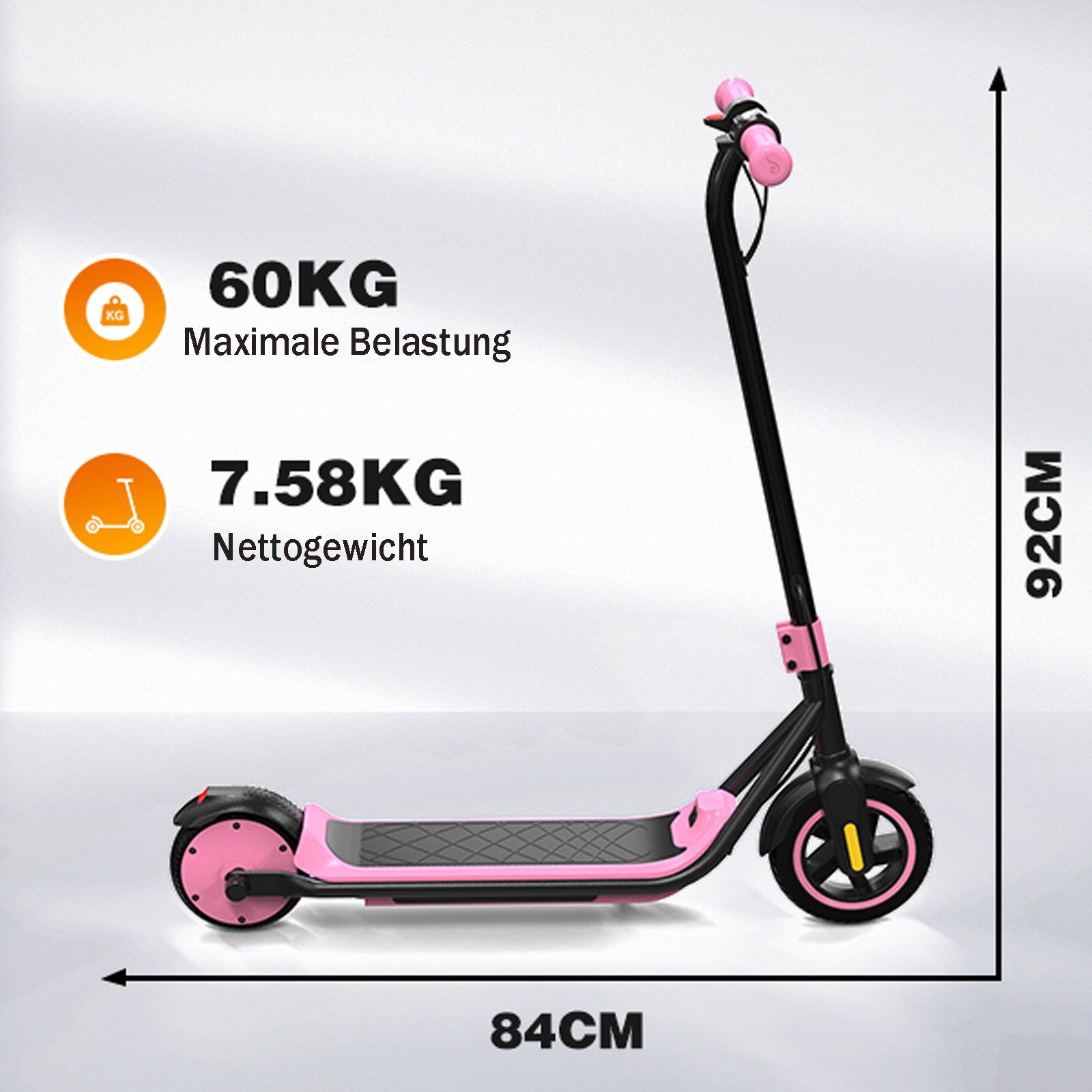 EVERCROSS TECH Electric Kids Scooter E6 7'' E-Scooter for children 6-12 years, up to 15 km range, Max 16KM/H, LED Display, 3 gears, anti-slip pedal