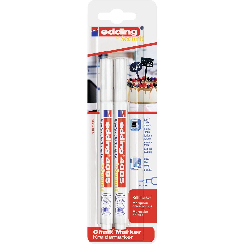 edding Marker Edding 4085 4-4085-2-1049 Kreidemarker Weiß 1 mm, 2 mm
