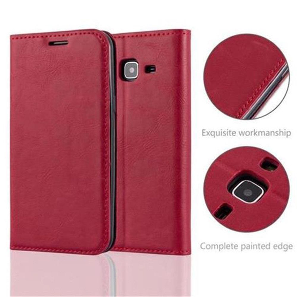 Cadorabo Handyhülle für Samsung Galaxy J3 2016 Hülle Samsung Galaxy J3 2016, Hülle Schutzhülle mit Standfunktion, Magnetverschluss und Kartenfach