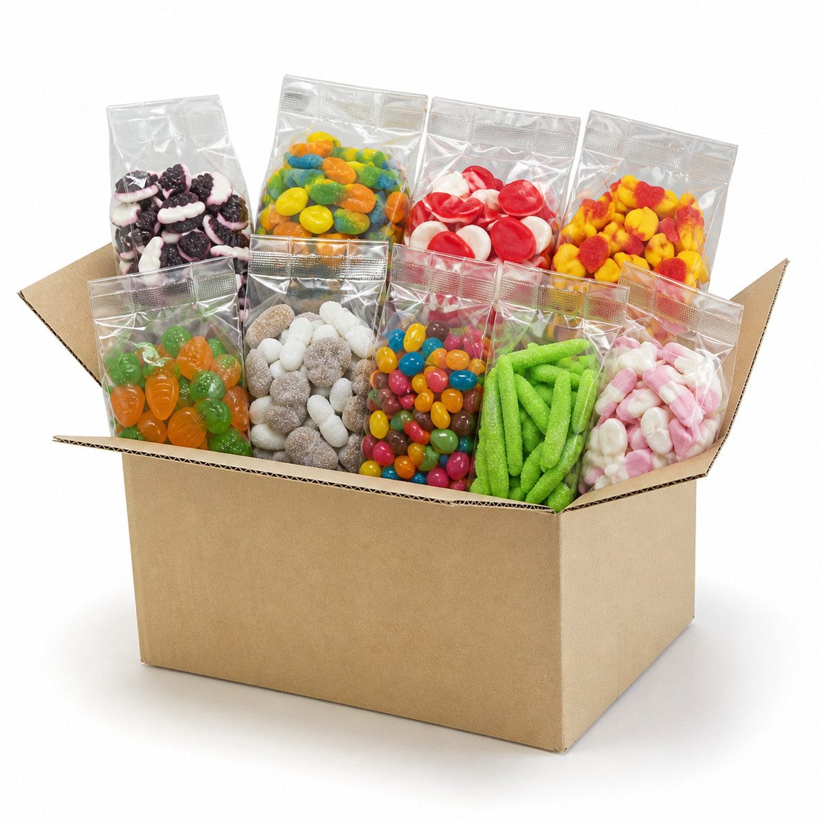 Fruchtgummi Bären & Co. Süßigkeit, Mega Paradies Fruchtgummi Probierbox 9 verschiedene Sorten 1575g