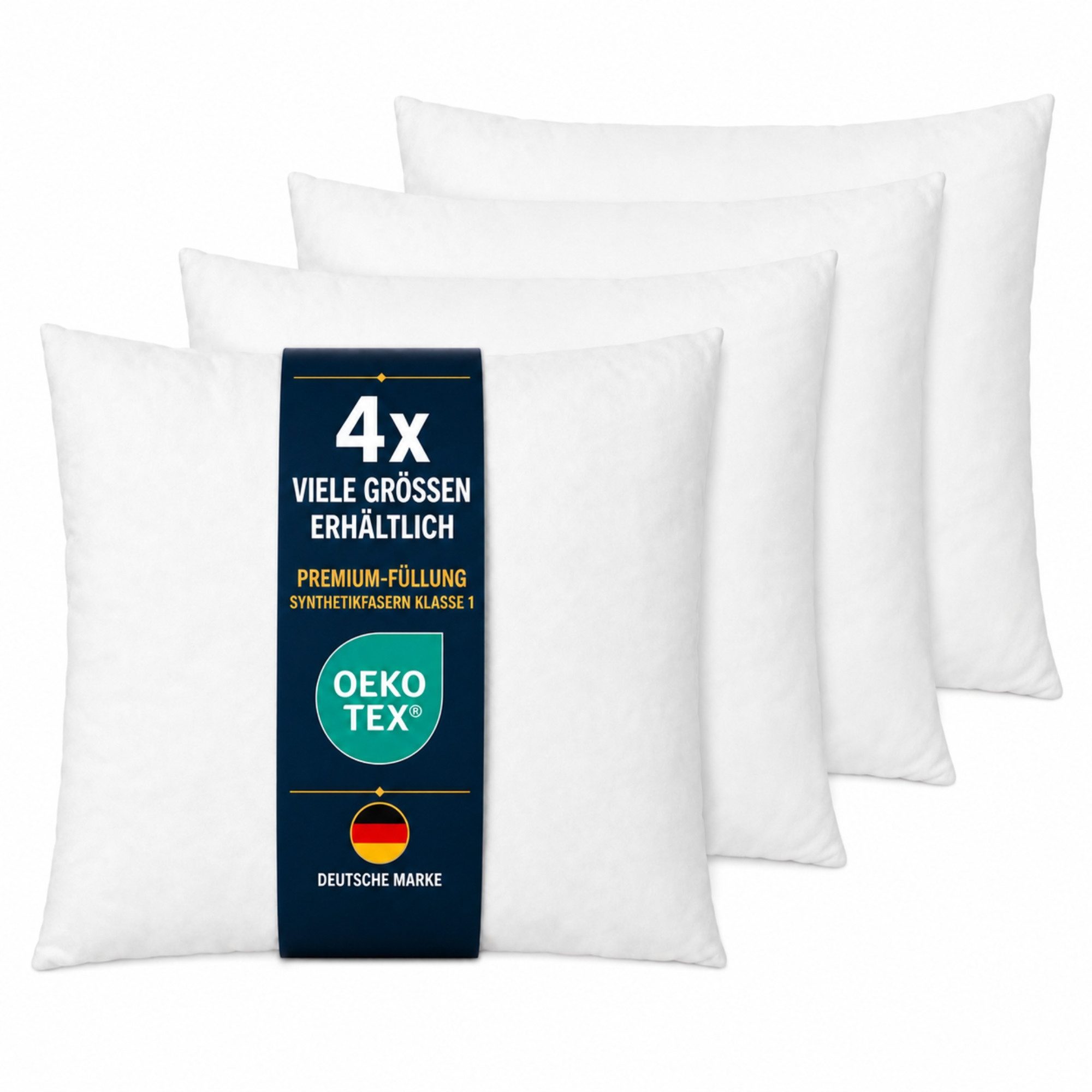Bestlivings Dekokissen Premium Innenkissen (4er-Pack), Polyesterfüllung Klasse 1, extra bauschig, formstabil, 30°C waschbar