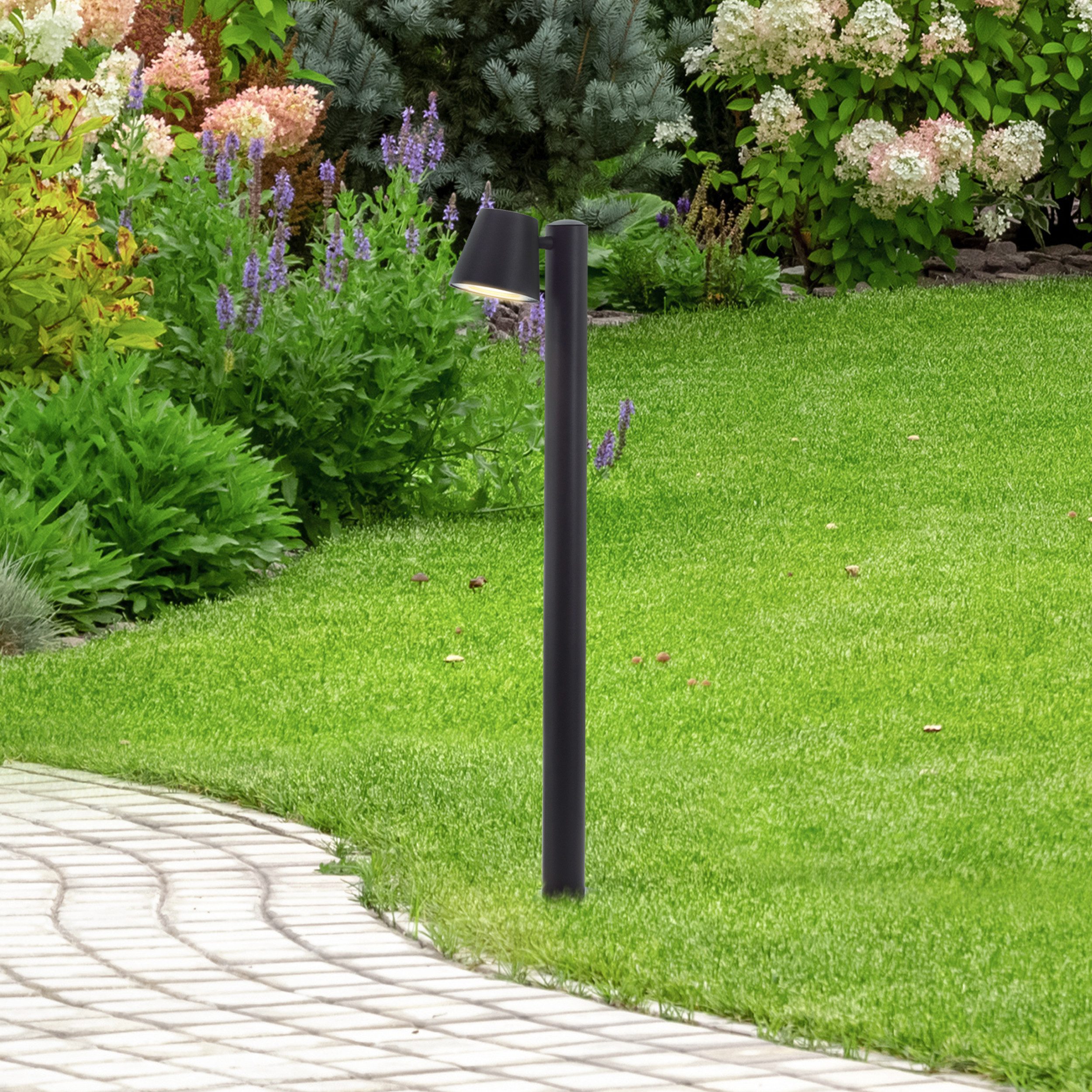 Brilliant Außen-Stehlampe Bari, ohne Leuchtmittel, Außenstandleuchte, 80 cm, GU10, IP44, Metall/Kunststoff, schwarz