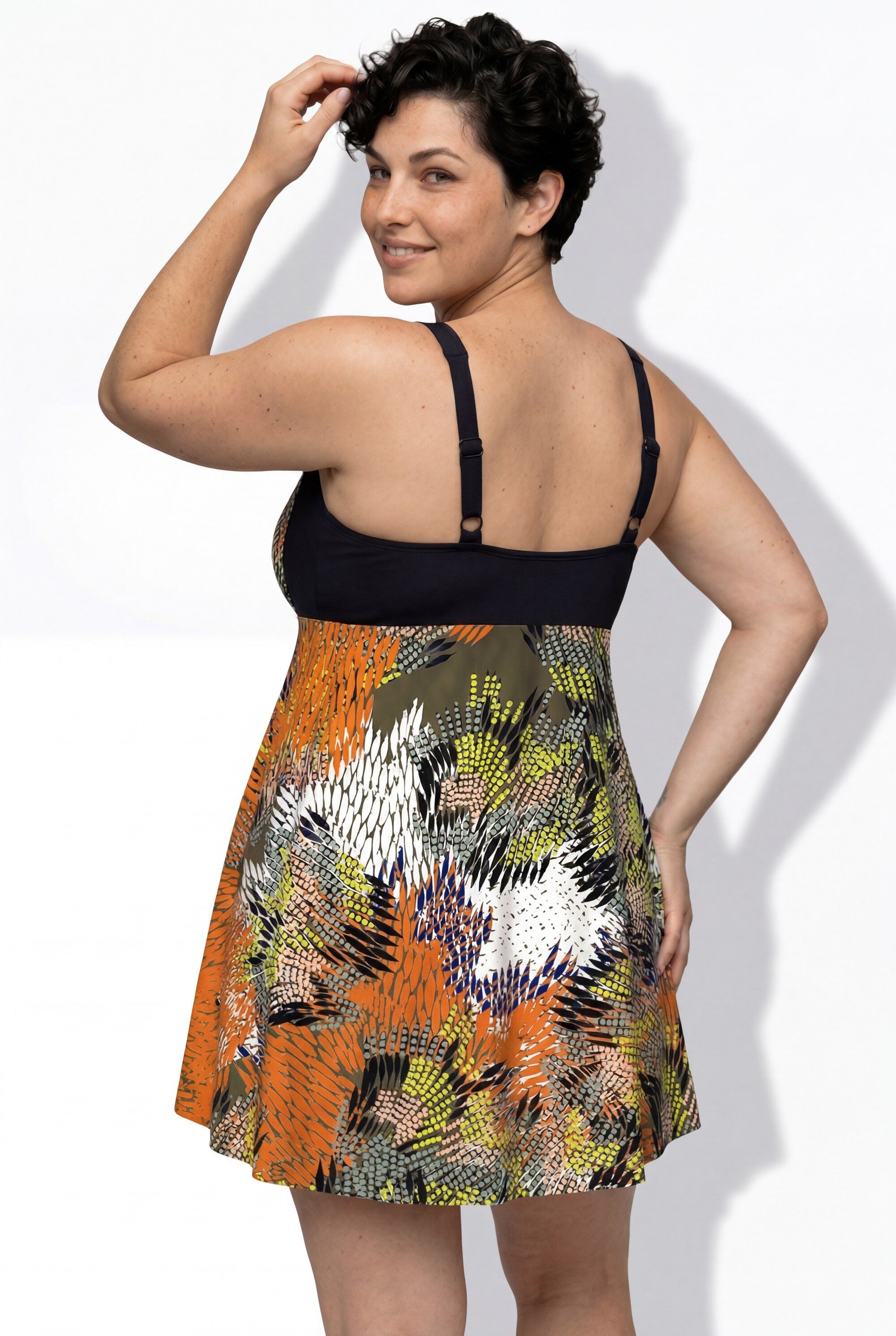 Ulla Popken Badekleid Badekleid Dschungel Softcups recycelt