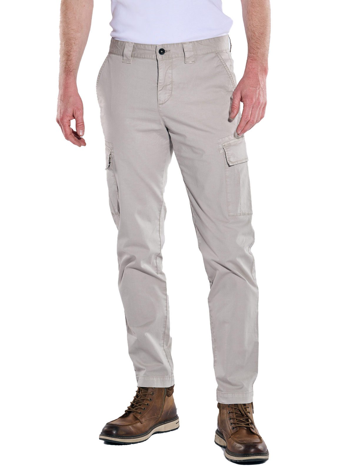 Cargohose Herren Cargo-Hose slim fit, Hellgrau