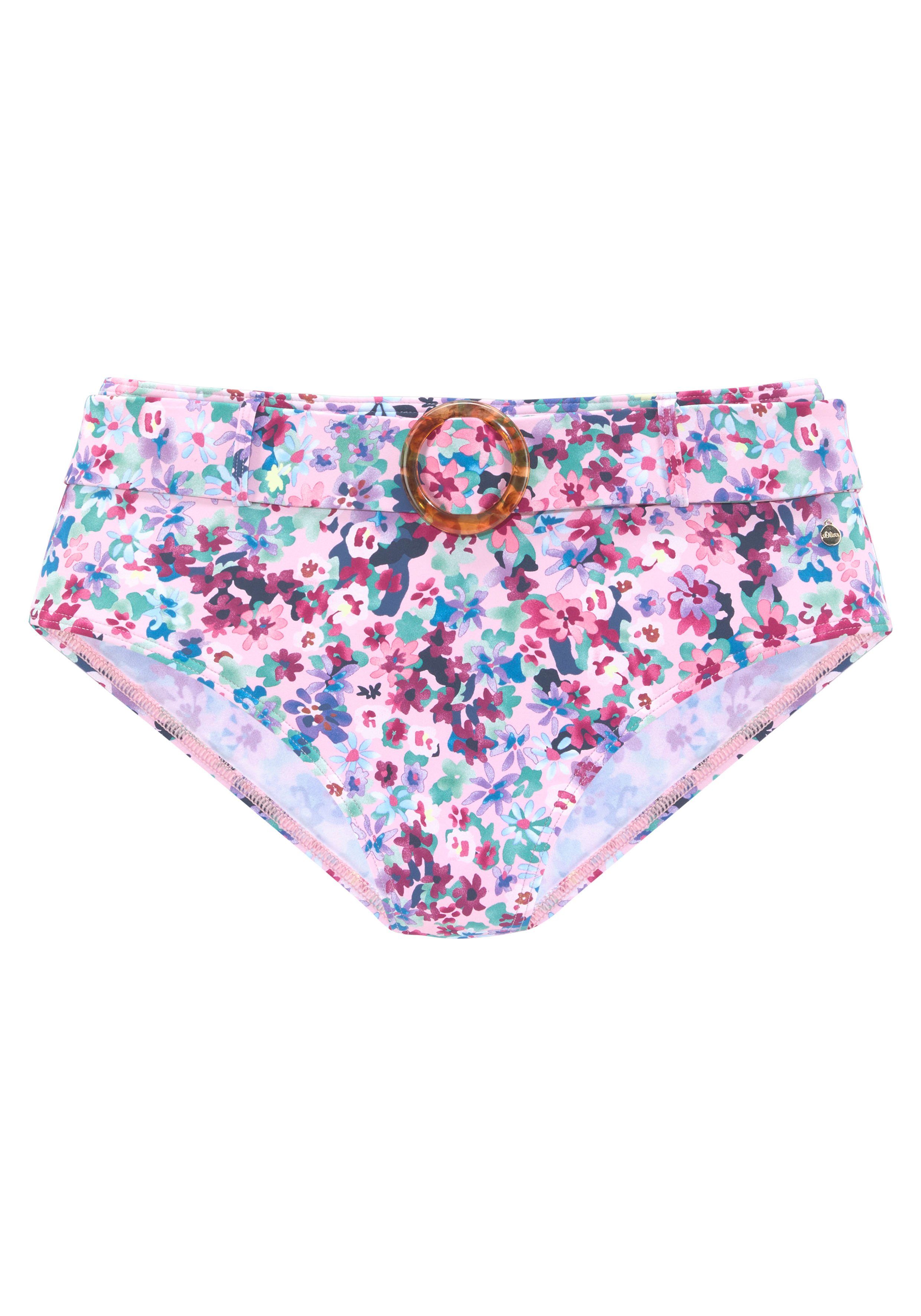 s.Oliver Highwaist-Bikini-Hose Scatter mit abnhembarem Gürtel günstig online kaufen