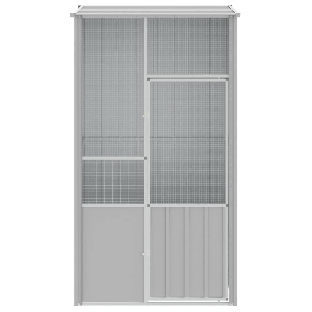 vidaXL Voliere 115 x 78 x 200 cm Voliere Grau 115x78x200 cm Verzinkter Stahl Vogel Kä