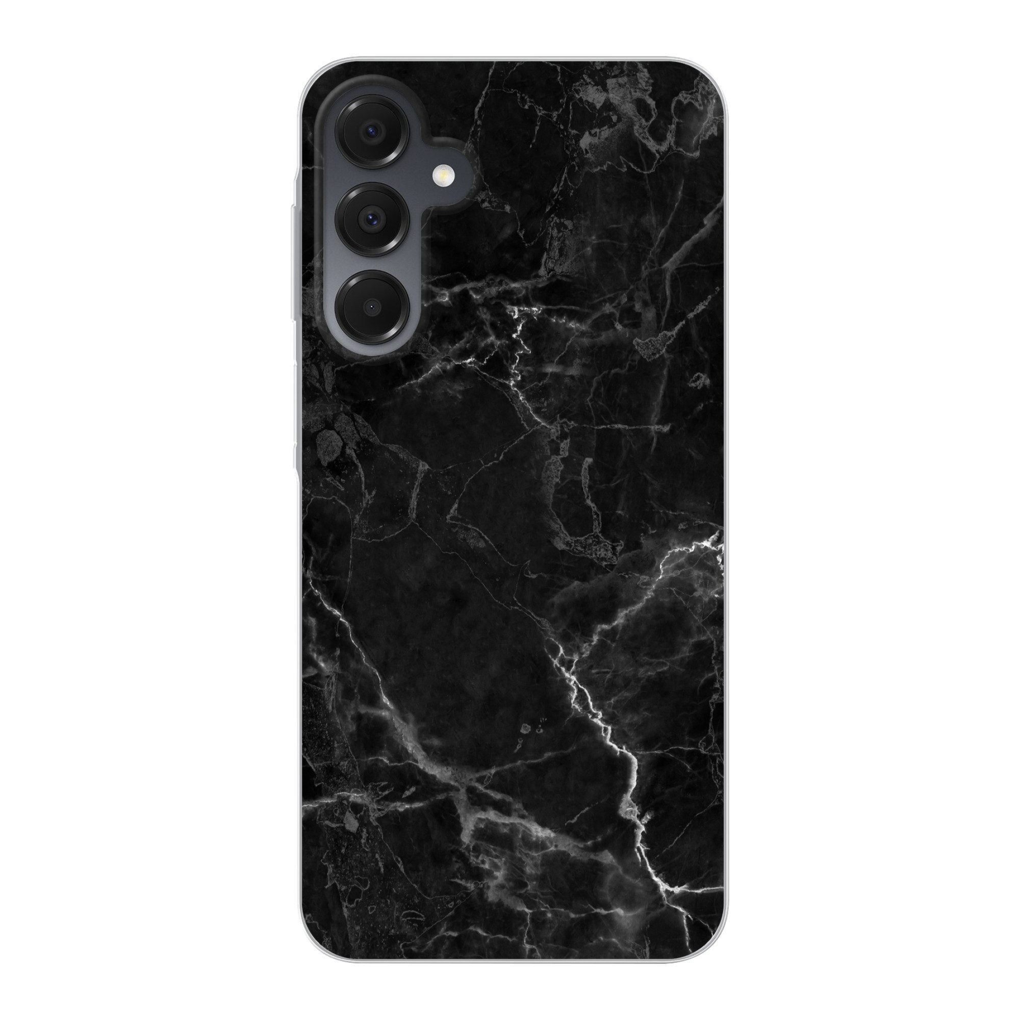 MuchoWow Handyhülle für Samsung Galaxy A16 5G Marmor - Schwarz - Weiß - Textur - Marmoropt, Phone Case, Silikon, Schutzhülle Dünn