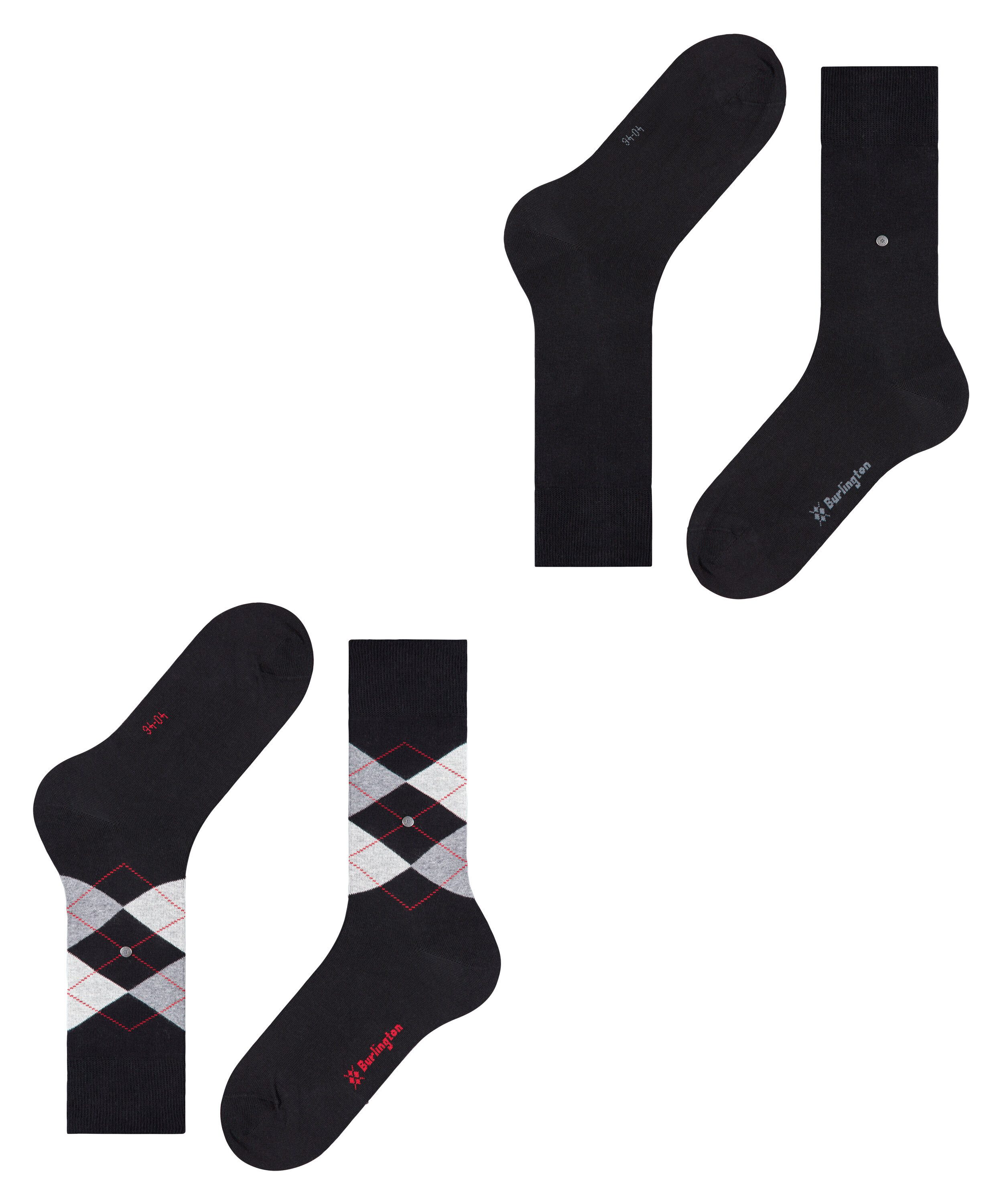 Burlington Socken Everyday Argyle Mix (2 Paar) atmungsaktiv, Einheitsgröße 40-46, Argyle-Muster – Bild 5 von 5