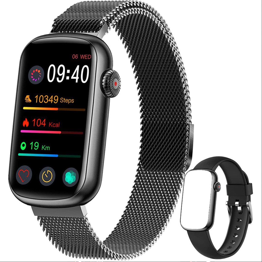 Metall Wasserdicht Smartwatch Armband Uhr Fitness Tracker Sportuhr Damen Herren