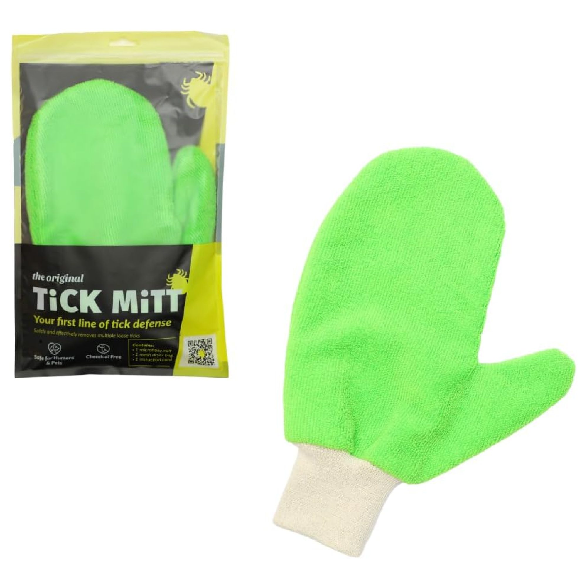 TiCK MiTT Zeckenschutzmittel Zeckenhandschuh - Alternative zum Zeckenhalsband für Hunde / Katzen, Wiederverwendb. Zecken-Handschuh für Mensch & Tier