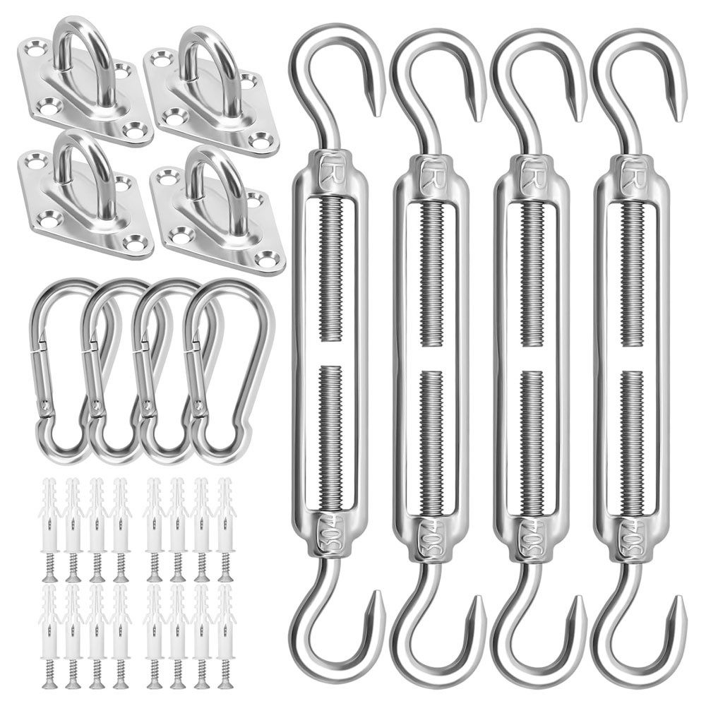 AFKSMILE Sonnensegel Sonnensegel Befestigung Set M6 Befestigung HardwareKit 304 Edelstahl, Markisen Befestigungsset für Garten, Sonnensegel Zubehör Befestigung