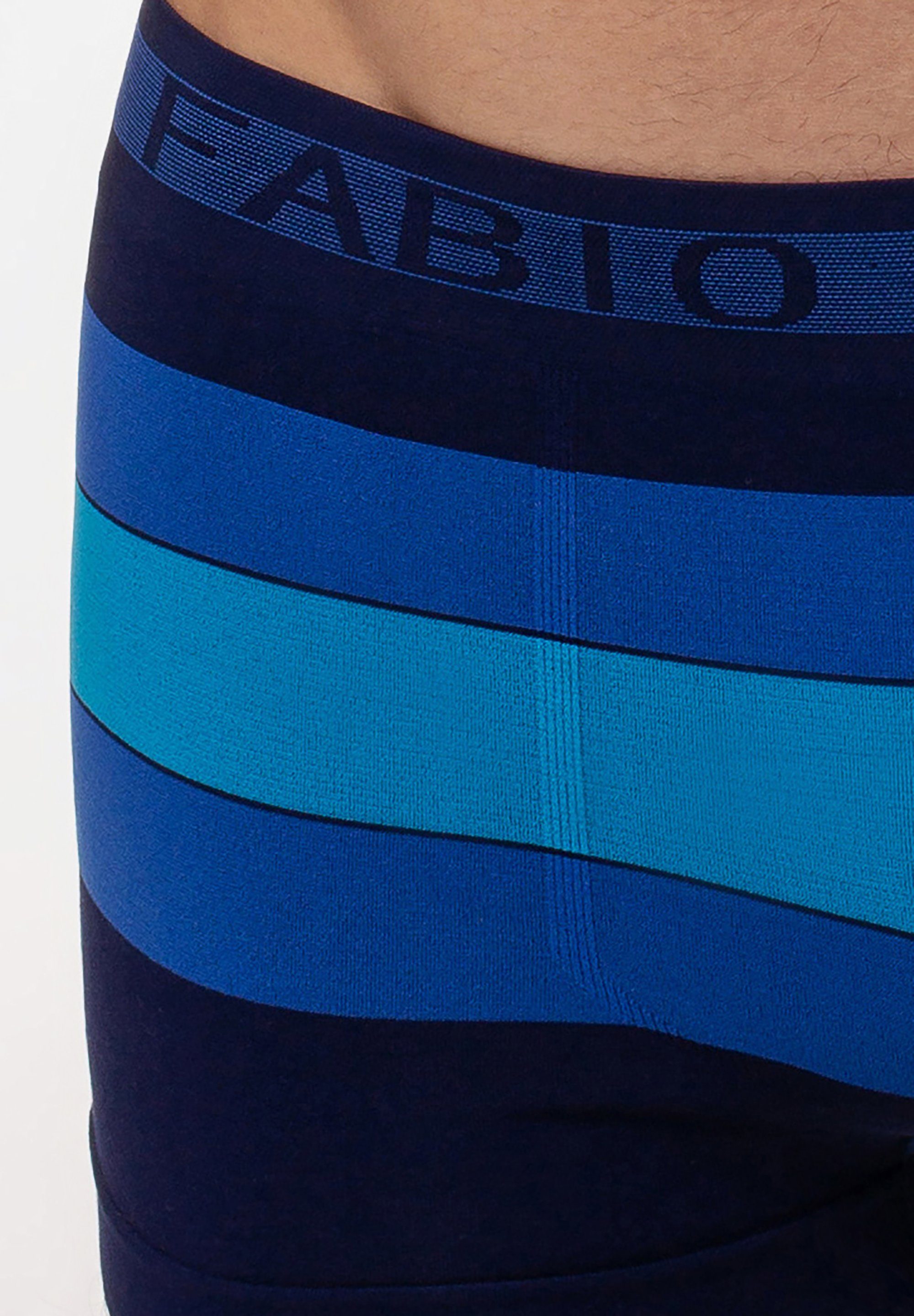 (4-St) Logoschriftzug Farini Fabio mit Look im sportlichen aus Set weicher Microfaser Boxershorts 1 Unterhosen - Retroshorts Männer Herren