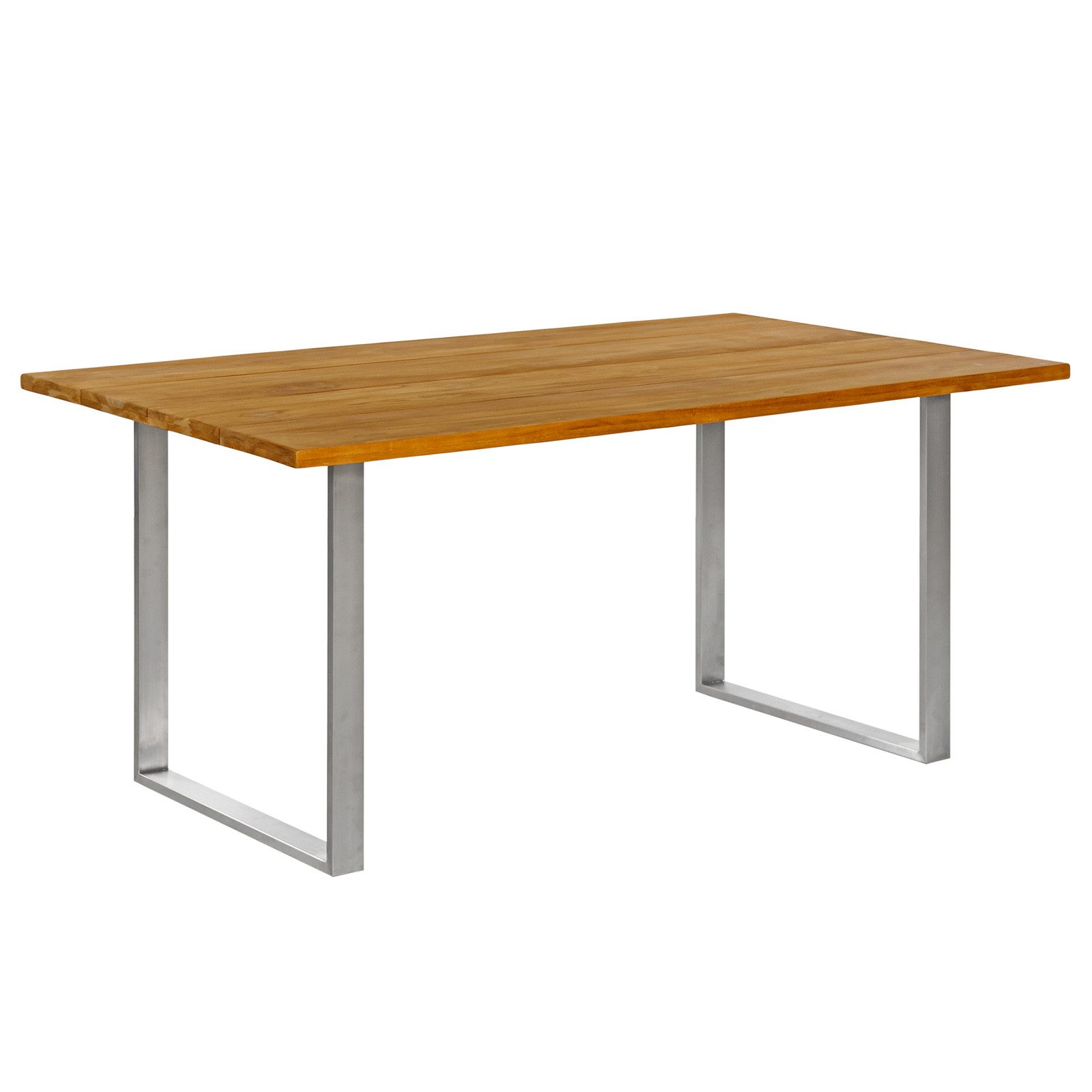 Garland Sitzgruppe Monza, (5-tlg), Sitzgruppe Teak Holz Edelstahl Gartentisch 4 Gartenstühle Stapelbar
