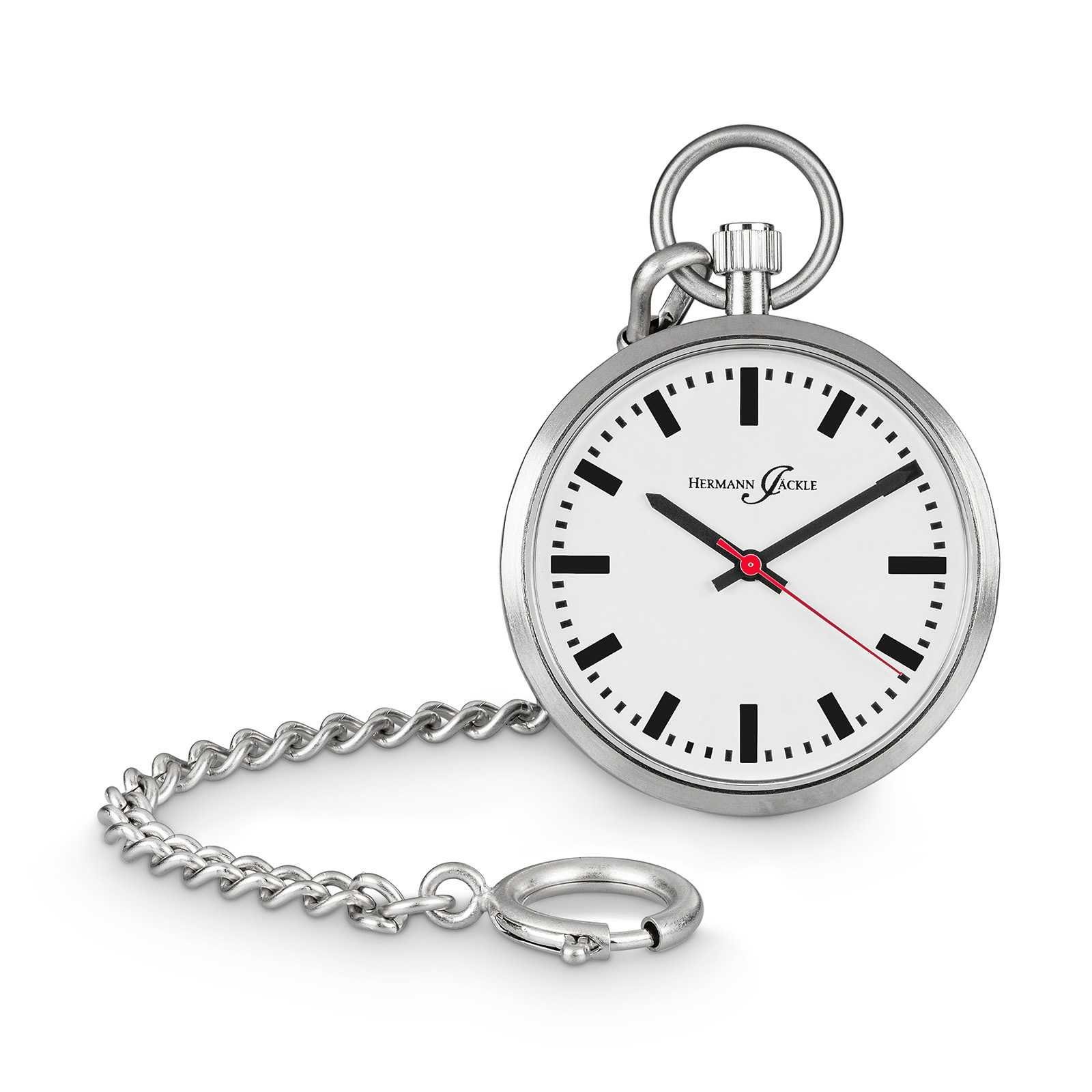 Hermann Jäckle Taschenuhr "Frankfurt" Quarzwerk, 43 mm, Mineralglas, mit Kette & Reiseetui