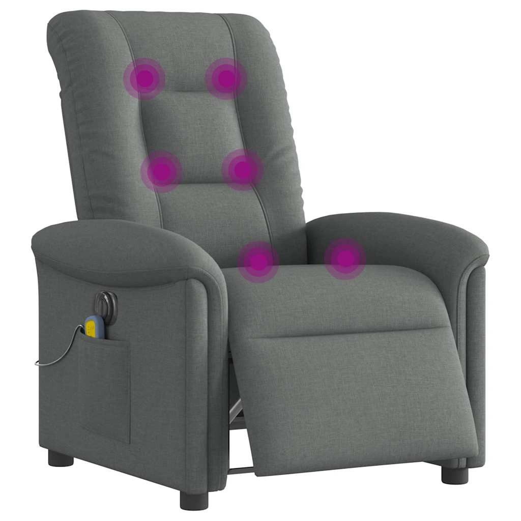 vidaXL Sessel Massagesessel Elektrisch Dunkelgrau Stoff günstig online kaufen