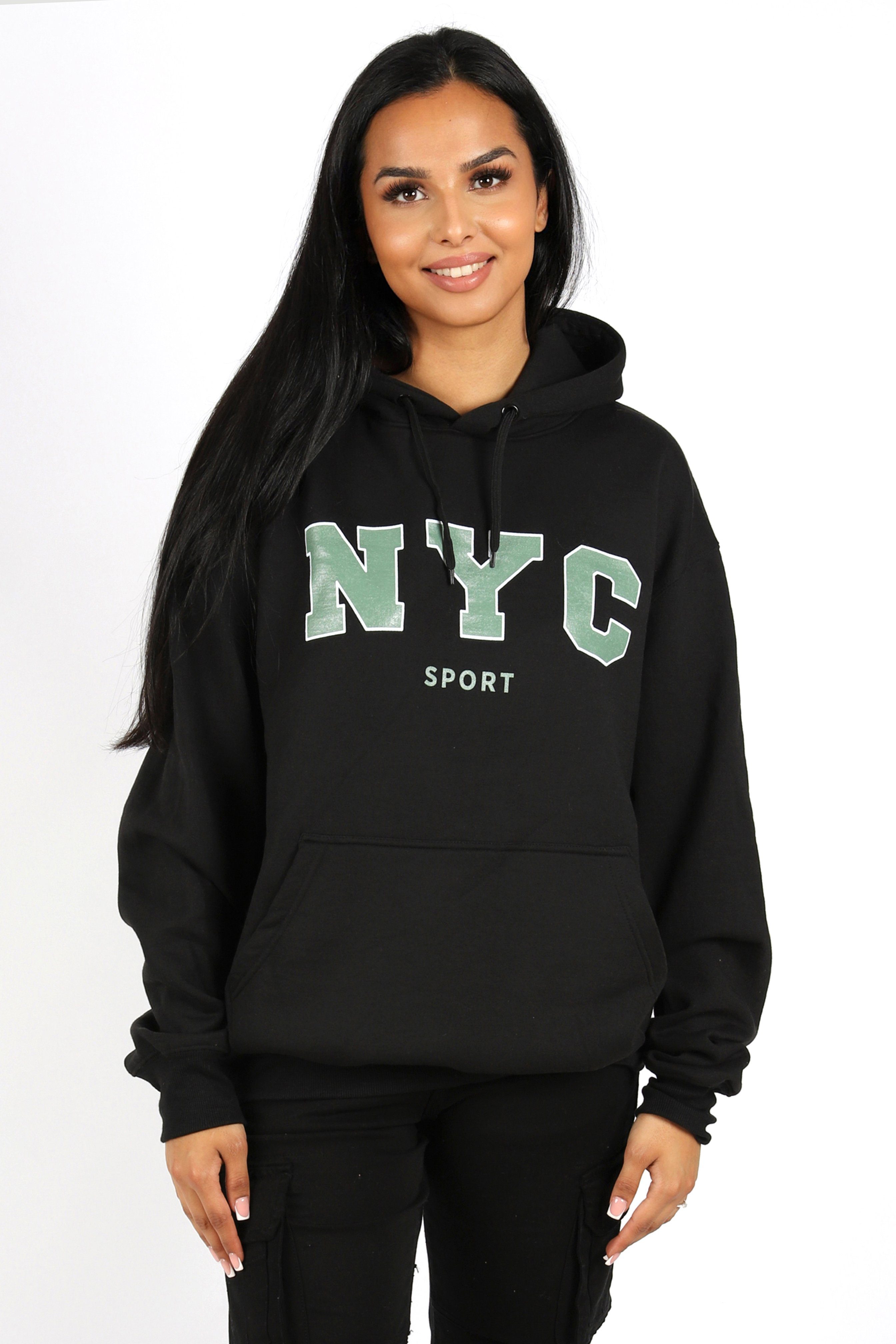 Worldclassca Hoodie Worldclassca Oversized NYC Sport Hoodie Print Kapuzenpullover Washed