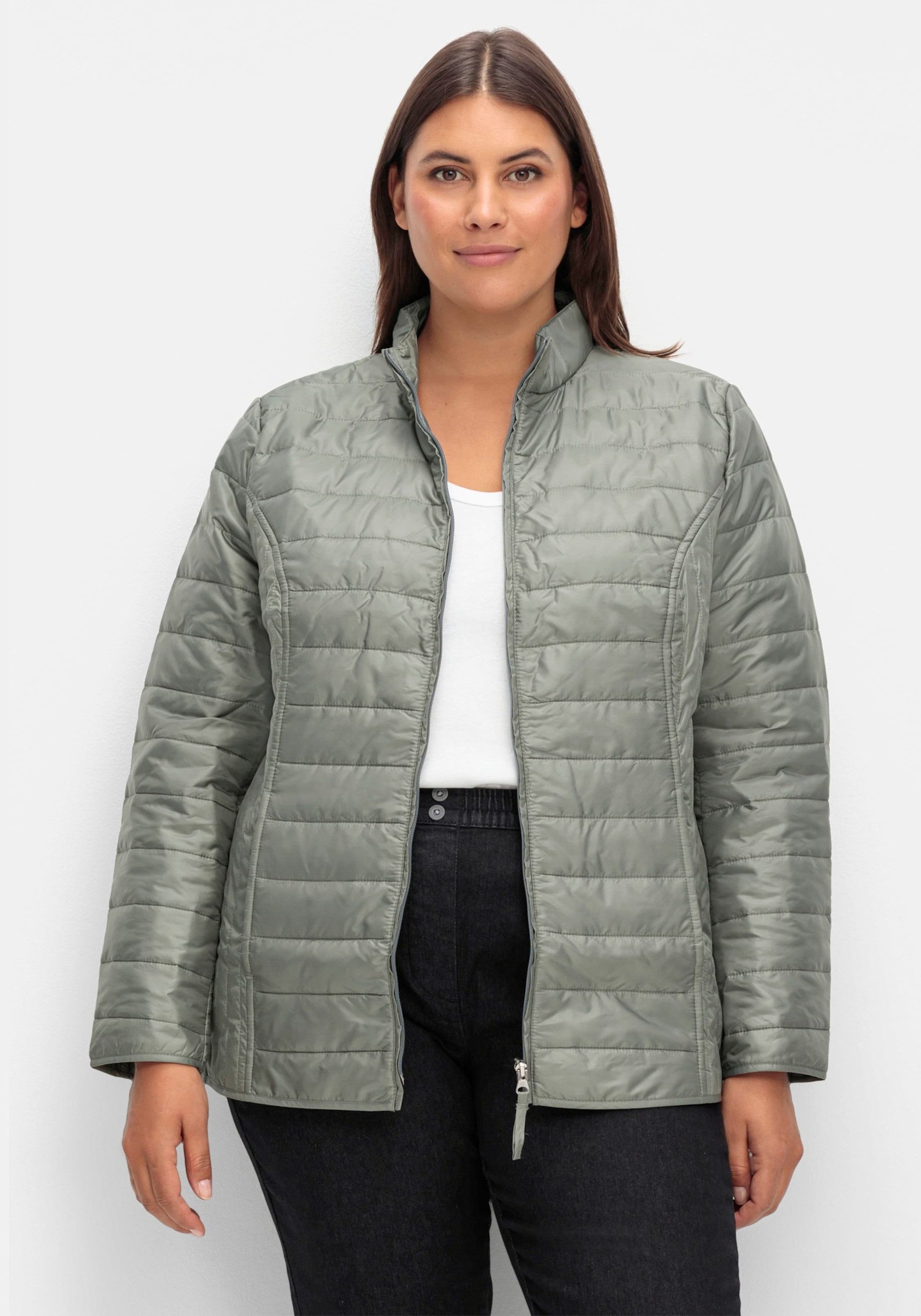 Sieh an! Allwetterjacke Steppjacke Langarm für die Übergangszeit, mit Stehkragen