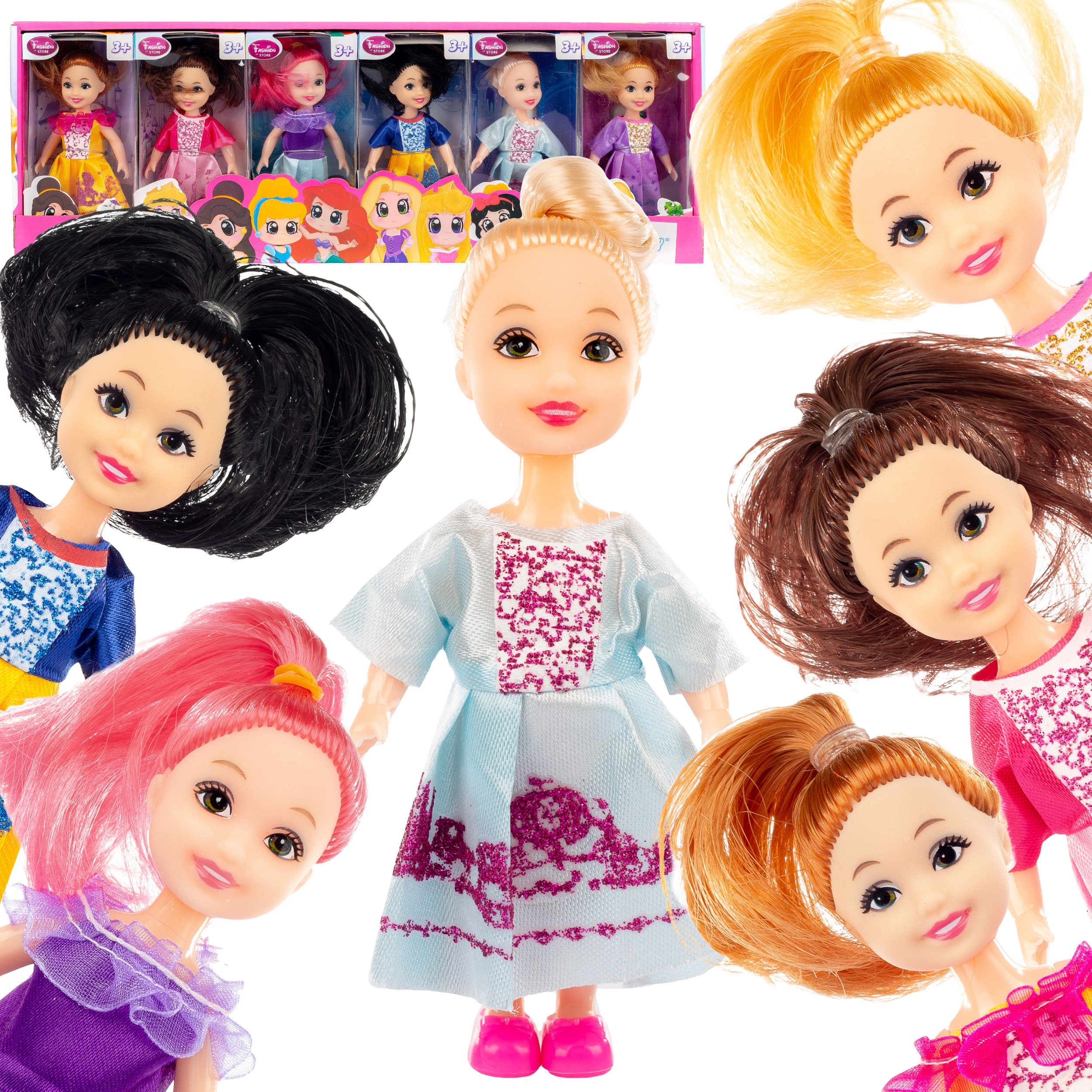Babypuppe Set von 6 bunten Puppen - Mode Puppenhaus Puppen