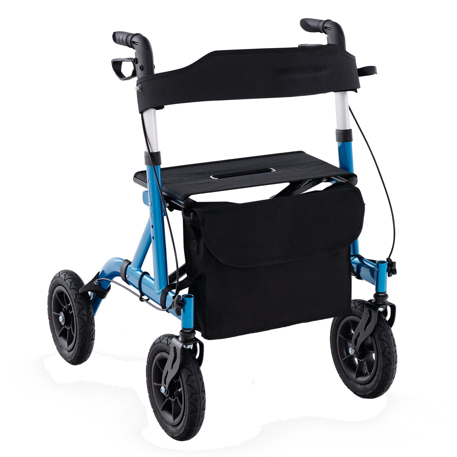 COSTWAY Rollator, 6-fach verstellbar Griff mit Handbremse bis 136kg faltbar