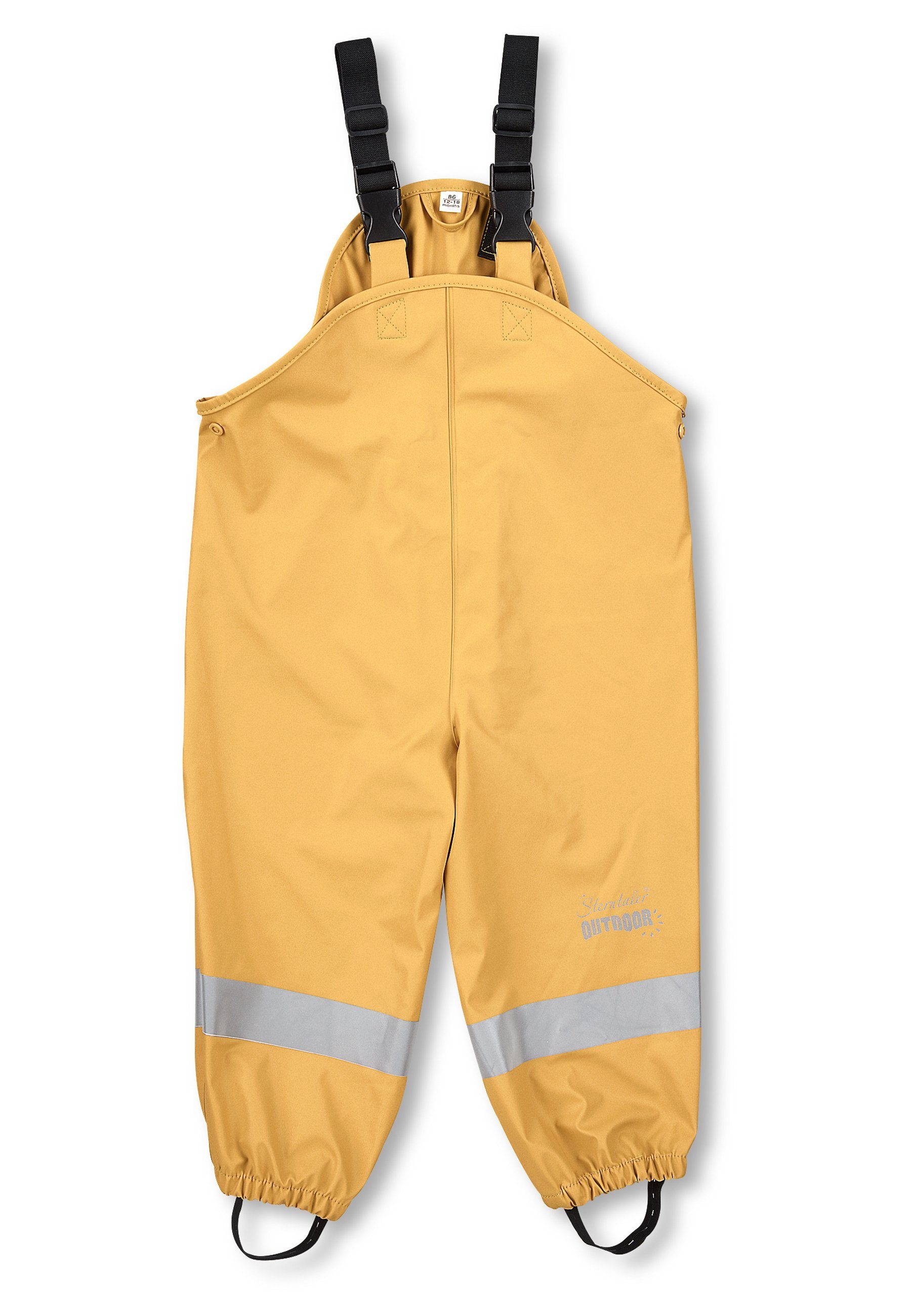 Sterntaler® Regenhose Regenträgerhose ungefüttert (1-tlg., Regenträgerhose mit Druckknöpfen, Regenhose mit süßen Motiven) Kinder Hosenträger mit Reflektoren, Matschhosenträger verstellbar