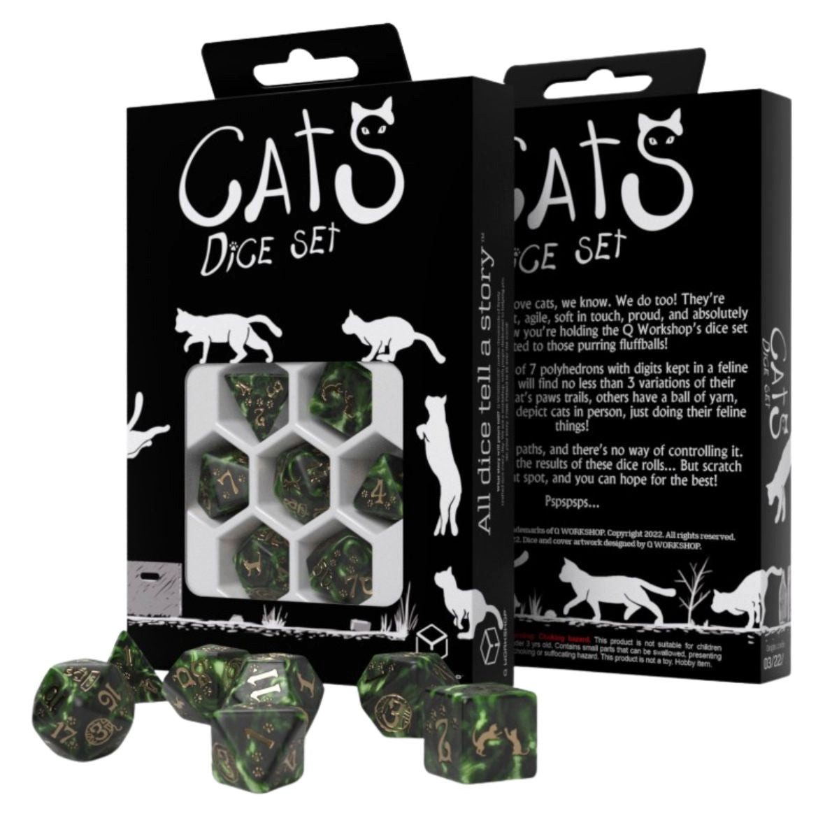 Q-Workshop Spiel Q-Workshop Cats Dice Set Pixel