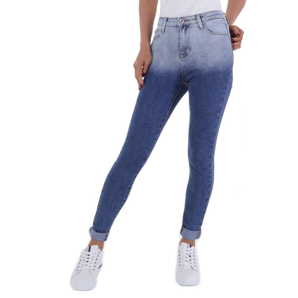 Ital-Design Skinny-fit-Jeans Damen Freizeit (79612887) Stretch Skinny Jeans in Blau