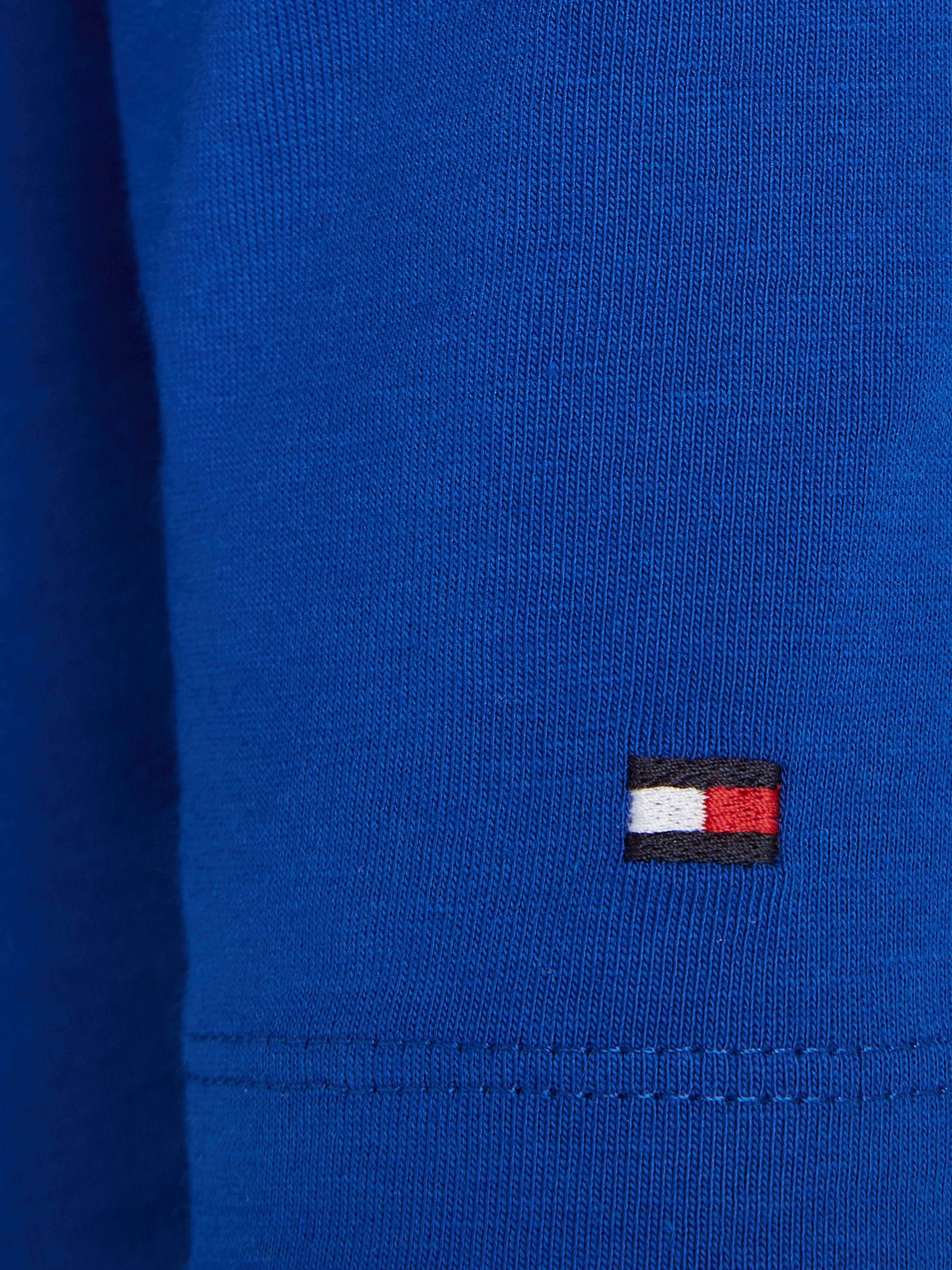Tommy Hilfiger Logo-Schriftzug SLIM Hilfiger NK OPEN mit SIGNATURE Langarmshirt Tommy 3/4SLV blau Signature