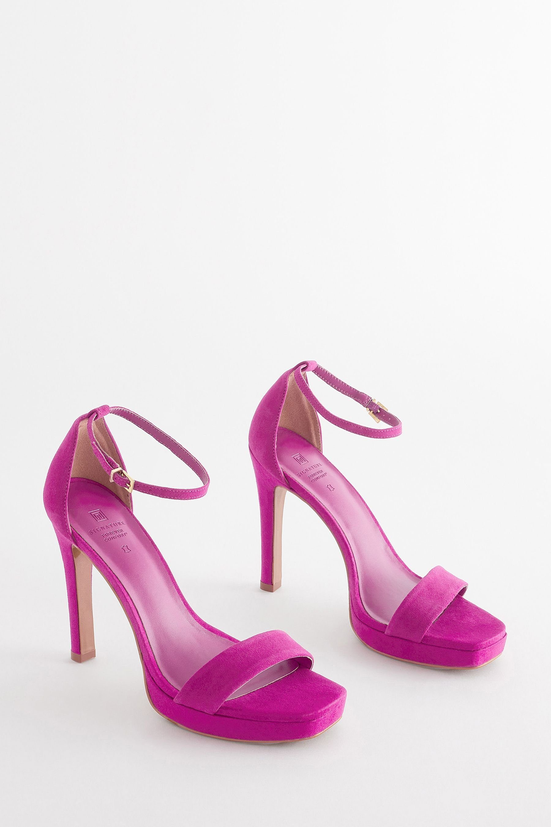 Next Signature Plateau-Stiefel (1-tlg) Pink Leder aus Sandalette