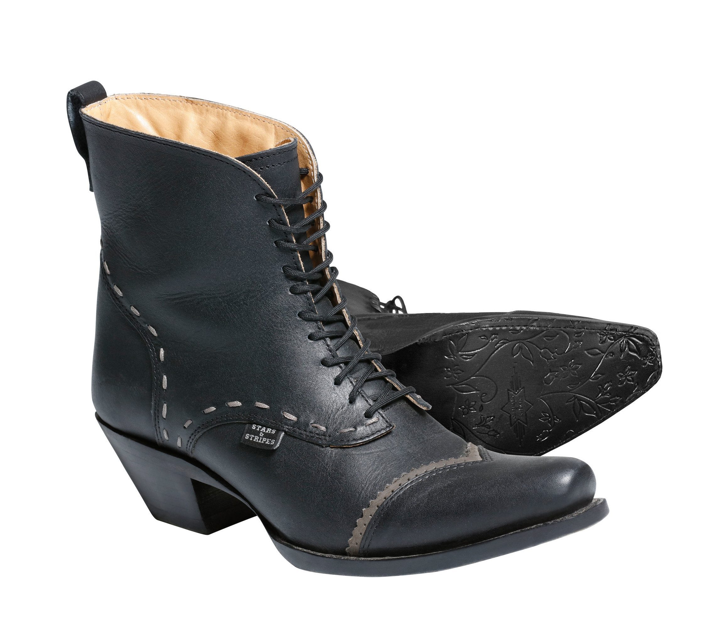 Stars & Stripes Ashley Cowboy Сапогиette aus Rindsleder, mit Western-Applikationen