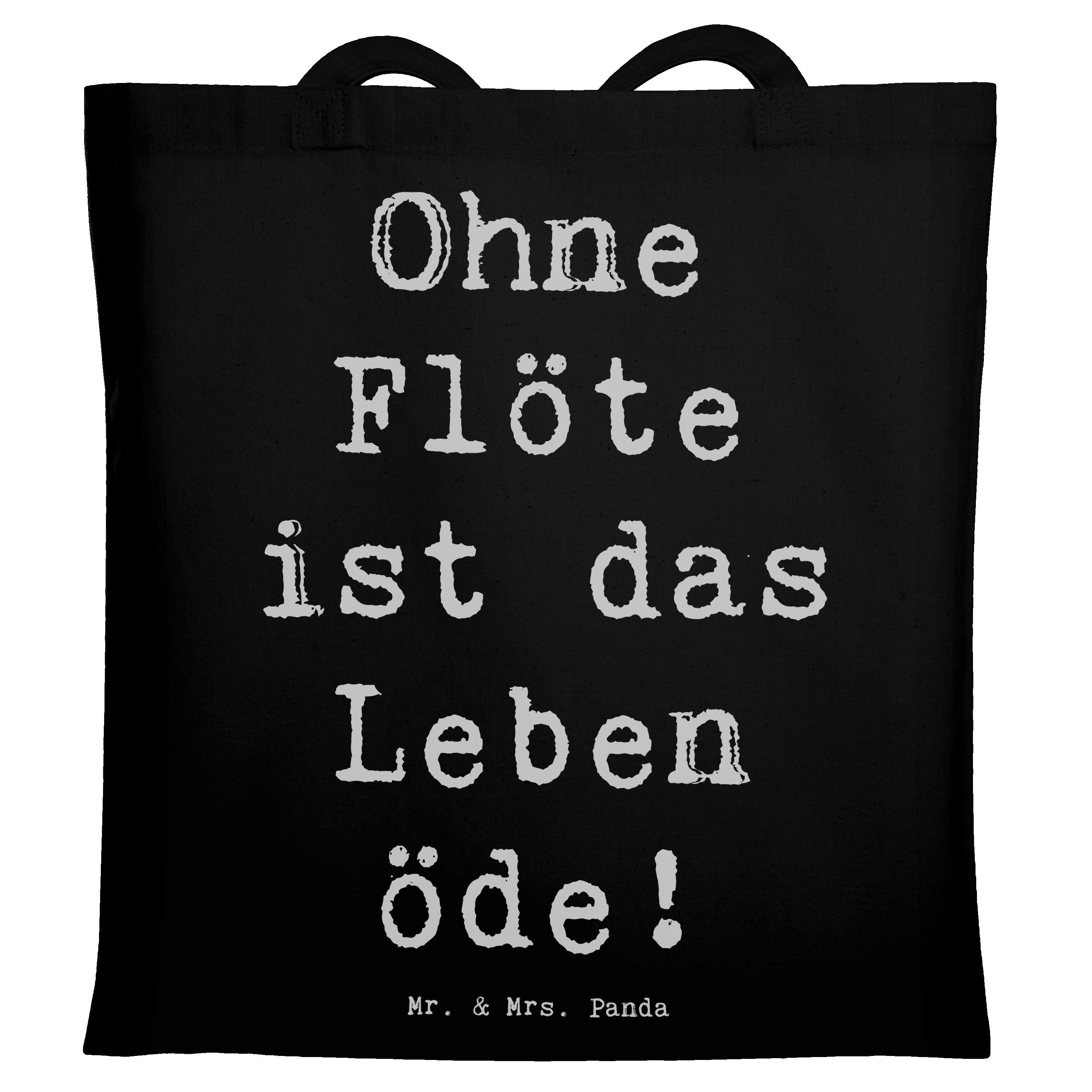 Tragetasche Flöte Leben - Schwarz - Geschenk, Flötist, personalisierte Geschenke