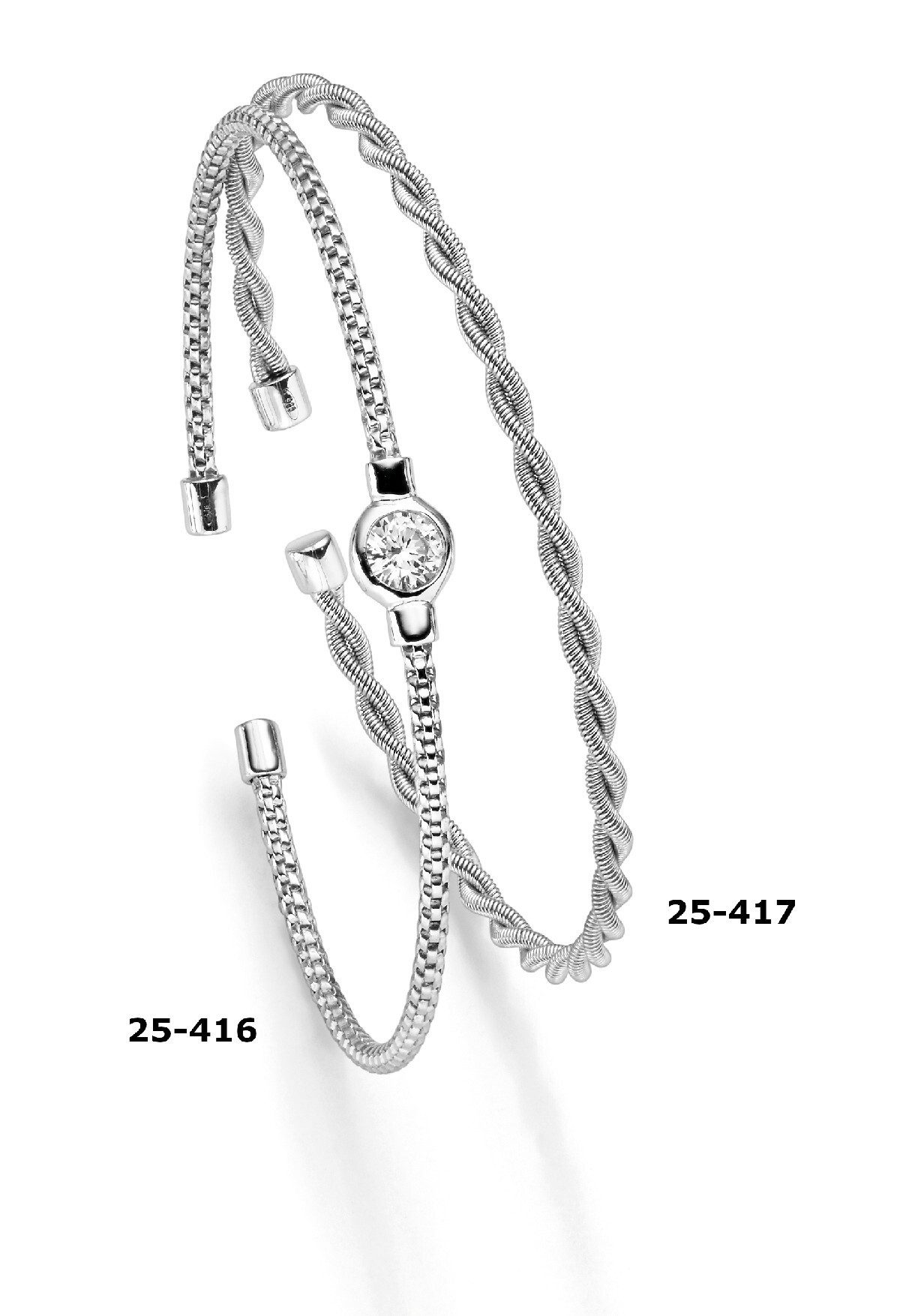 Adelia´s Armreif Armreif Armband aus Silber rhodiniert rhodiniert, mit Zirkonia