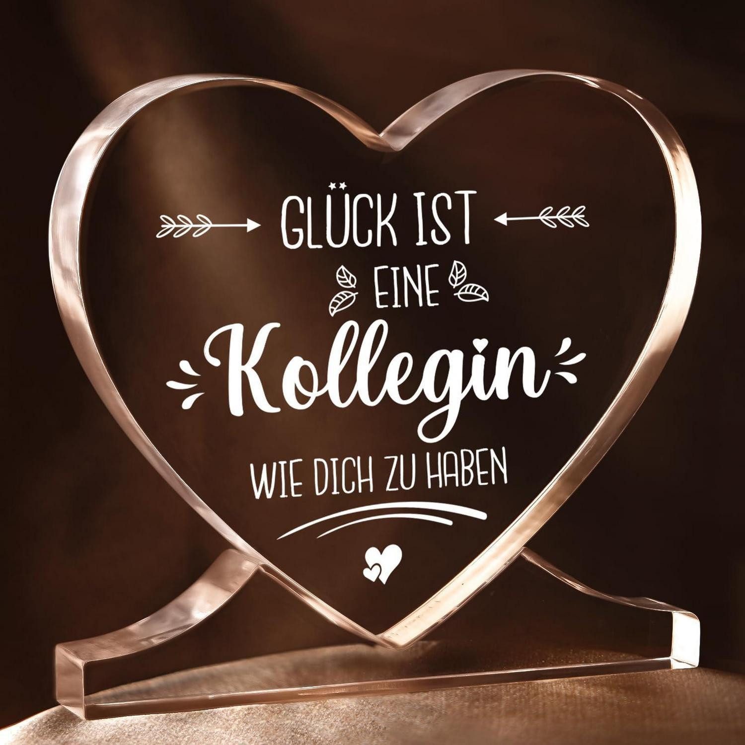 LuxusKollektion Acrylglasbild Acryl-Herz Deko mit Spruch Kollegin Geschenk, (1 St)