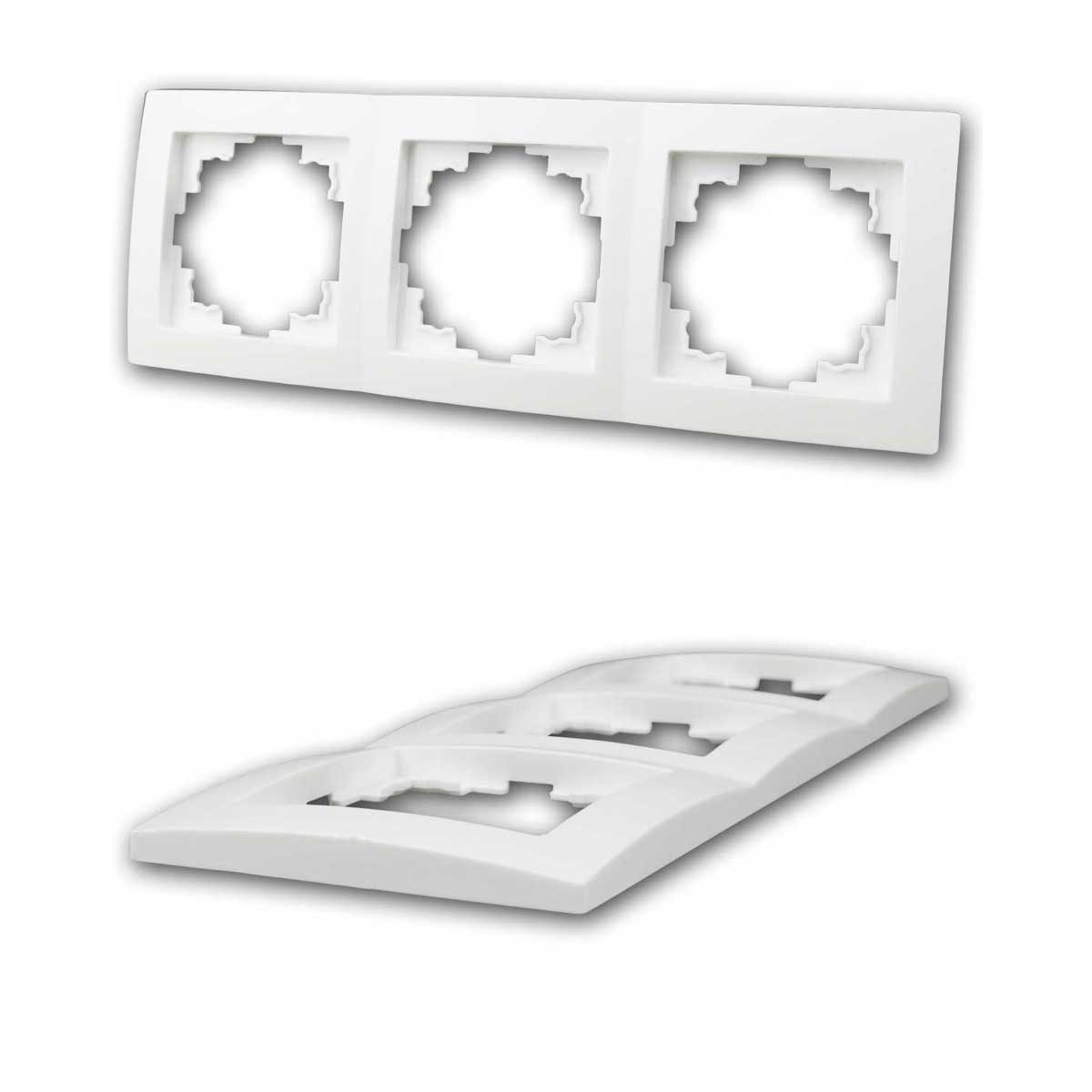 McPower Unterputz-Steckdose FLAIR Dreifachsteckdose weiß,250V~/16A,UP,Schrauba – Bild 4 von 4