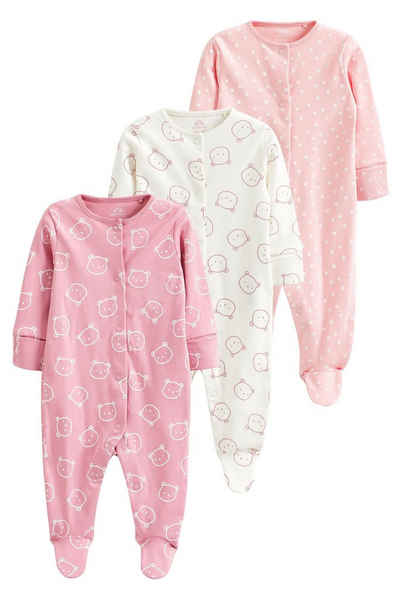 Next Schlafoverall 3er-Pack Babyschlafanzüge aus Baumwolle (3-tlg)