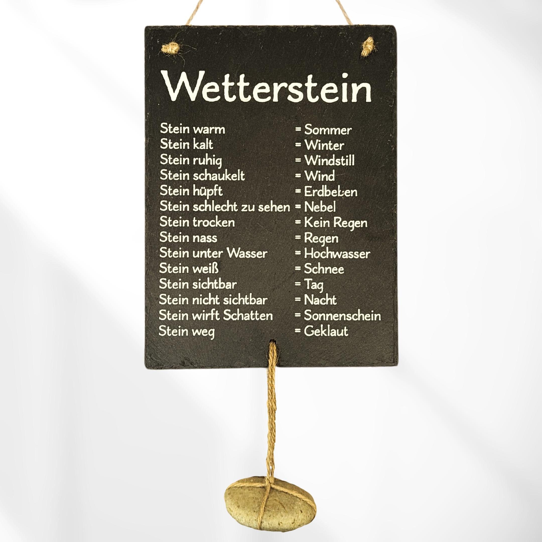 (1 Wetterstein Bada Wetterstation St), lustige Bing Naturstein Hängedekoration Schiefertafel mit Stein