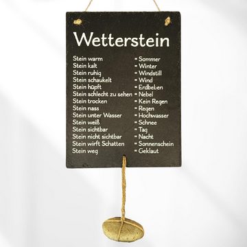 Bada Bing Hängedekoration Schiefertafel Wetterstein lustige Wetterstation mit Stein (1 St), Naturstein