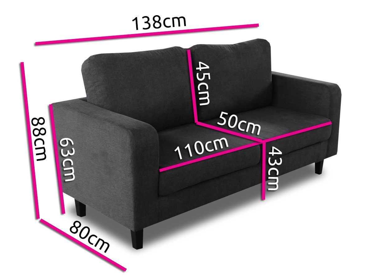 Sofnet Couch mit Federkern Kera Sofa Sofagarnitur, 2-er, Sofa Loungesofa, 2, 97 Cosmic