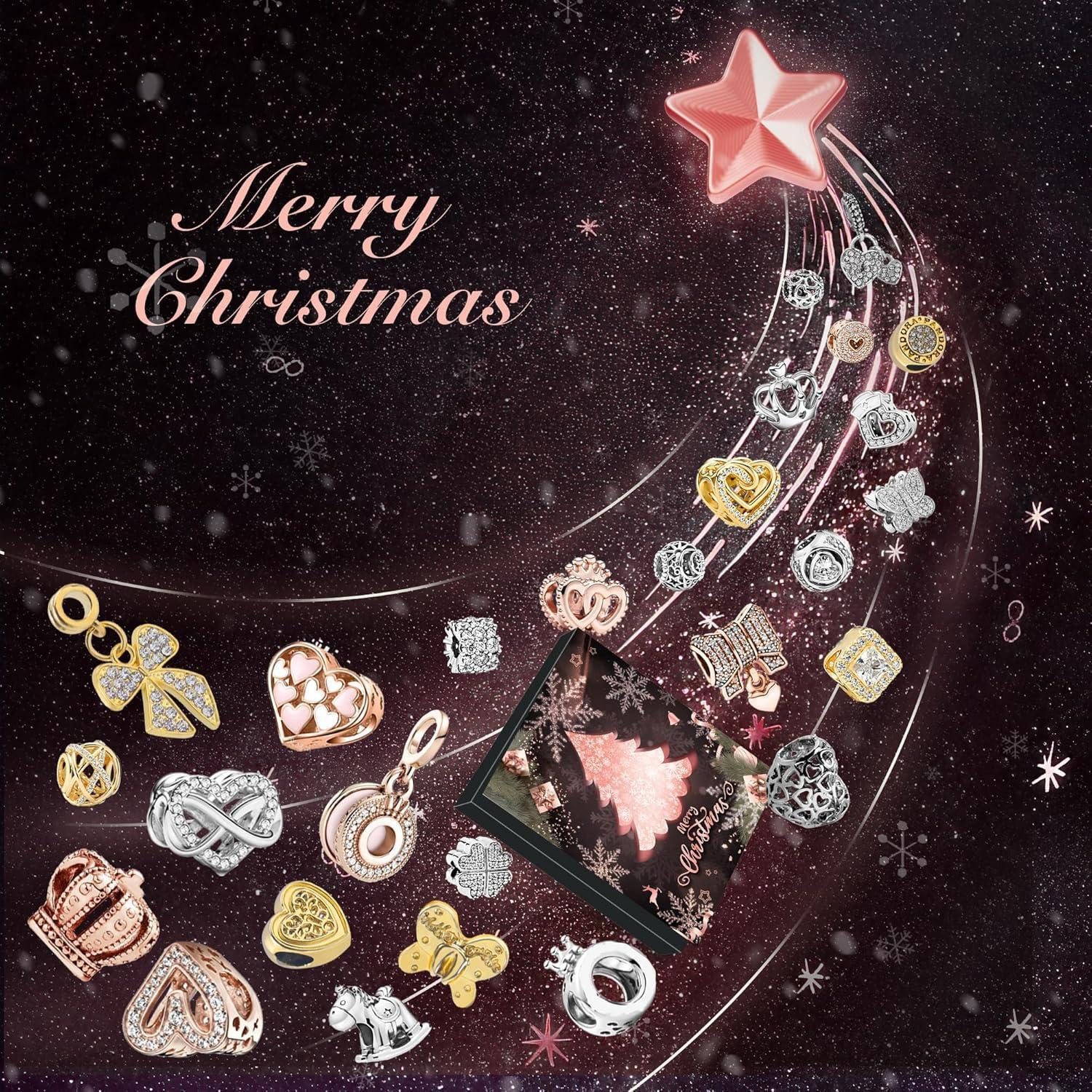 LuxusKollektion Schmuck-Adventskalender Adventskalender Mädchen Schmuck 2024 DIY Weihnachtskalender Glamour