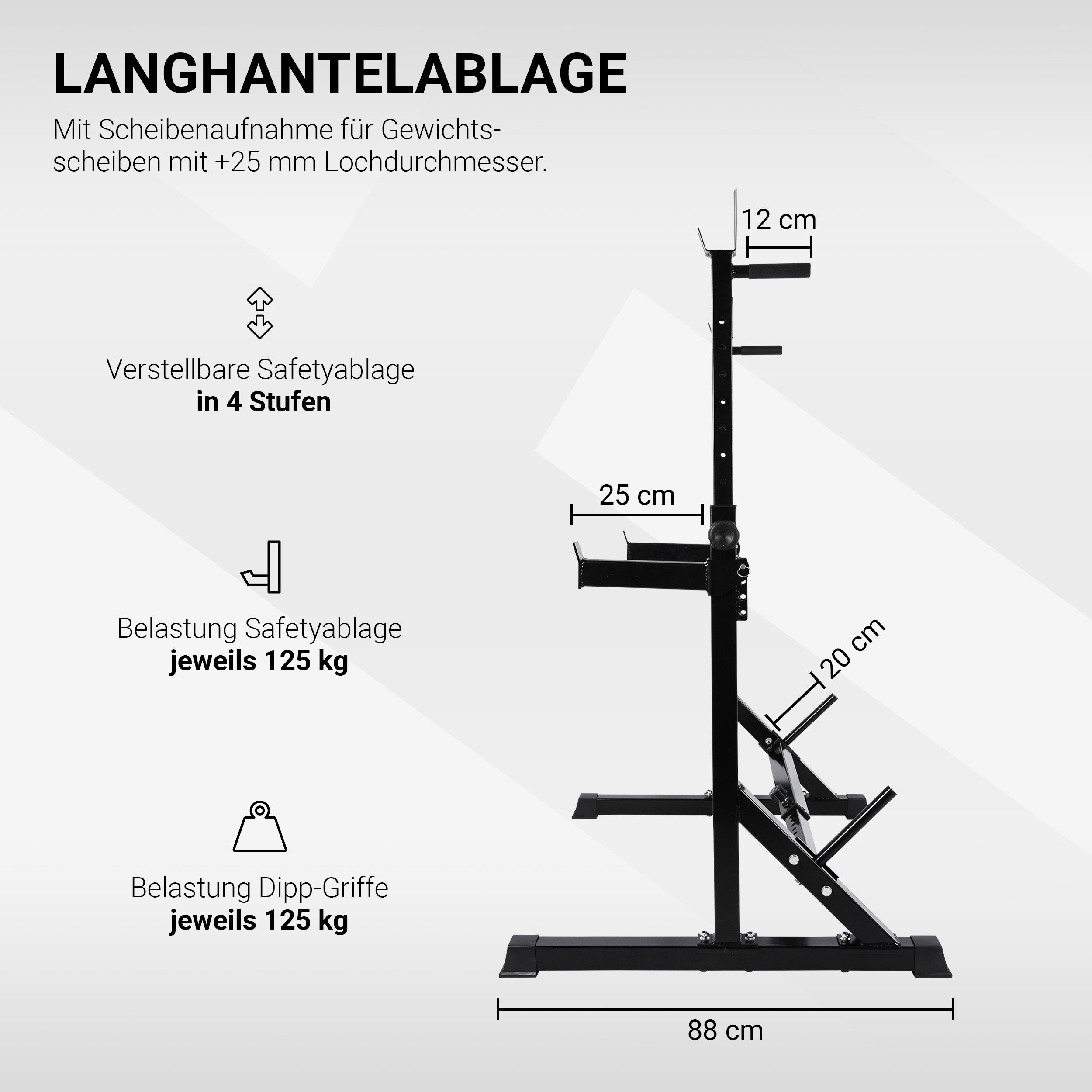 MSports® Langhantelstange Hantelständer für Langhantelstangen Hantelablage